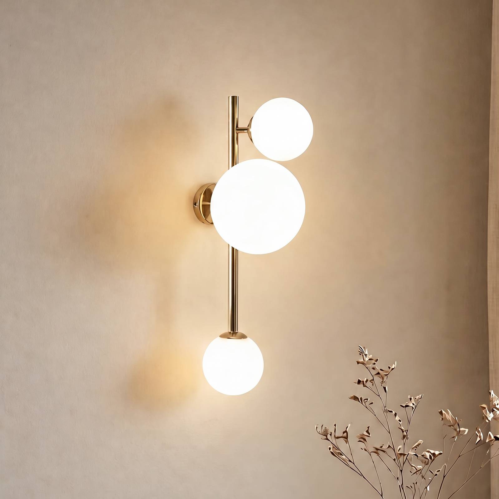 ALDEX Applique murale Dione, à 3 lampes, dorée