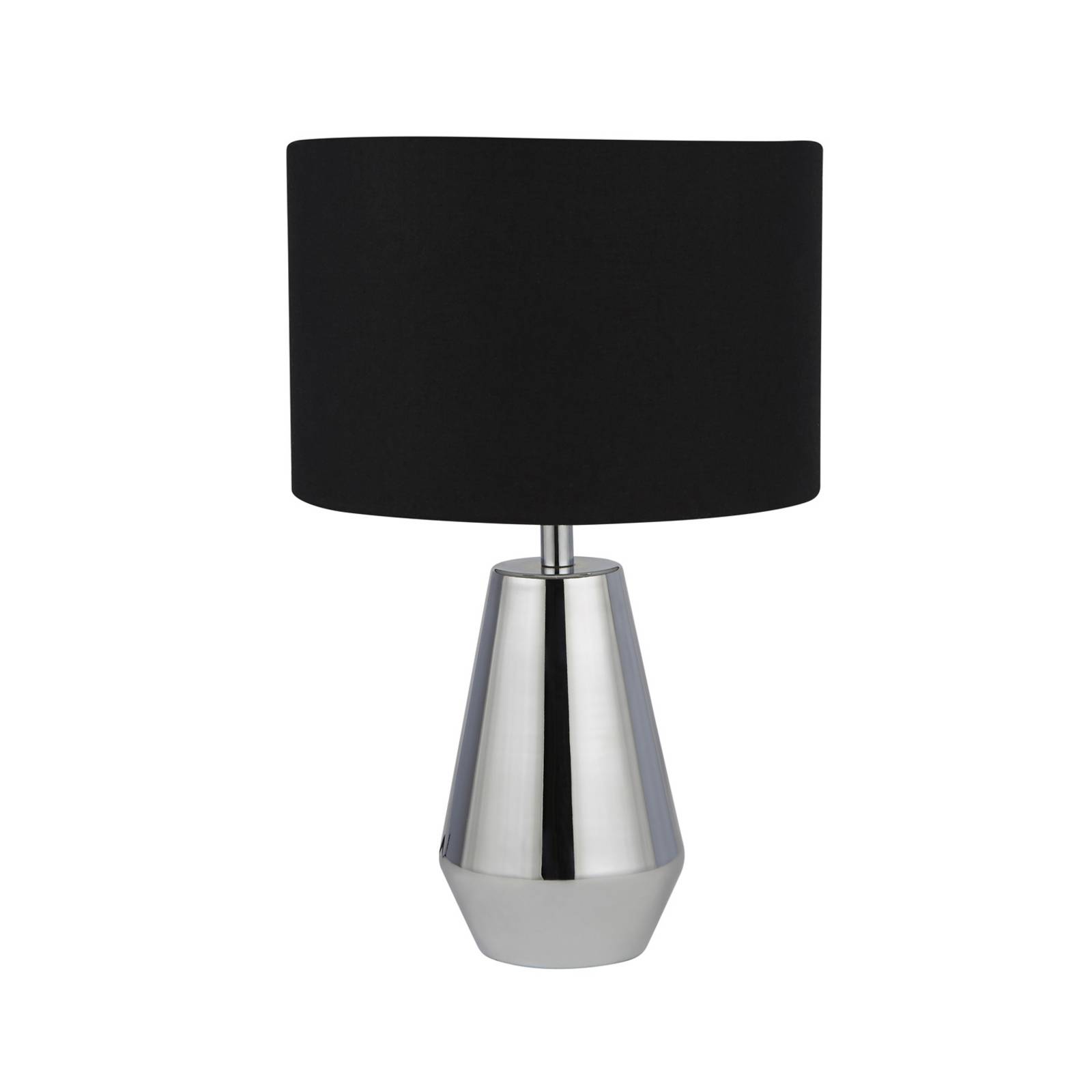 Tischleuchte Laynie, grau/schwarz, Metall/Textil, 24 cm, E14