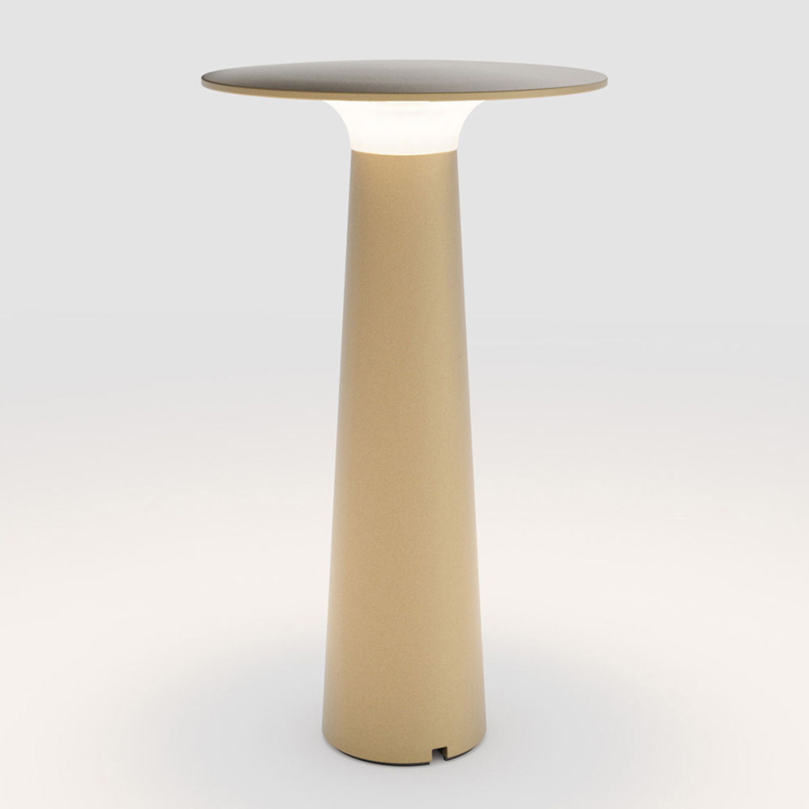 IP44.de lix LED battery table lamp, dimmable, gold, die-cast aluminium, polycarbonate, 3.2 W, energy efficiency: A+, H: 24.5 cm
