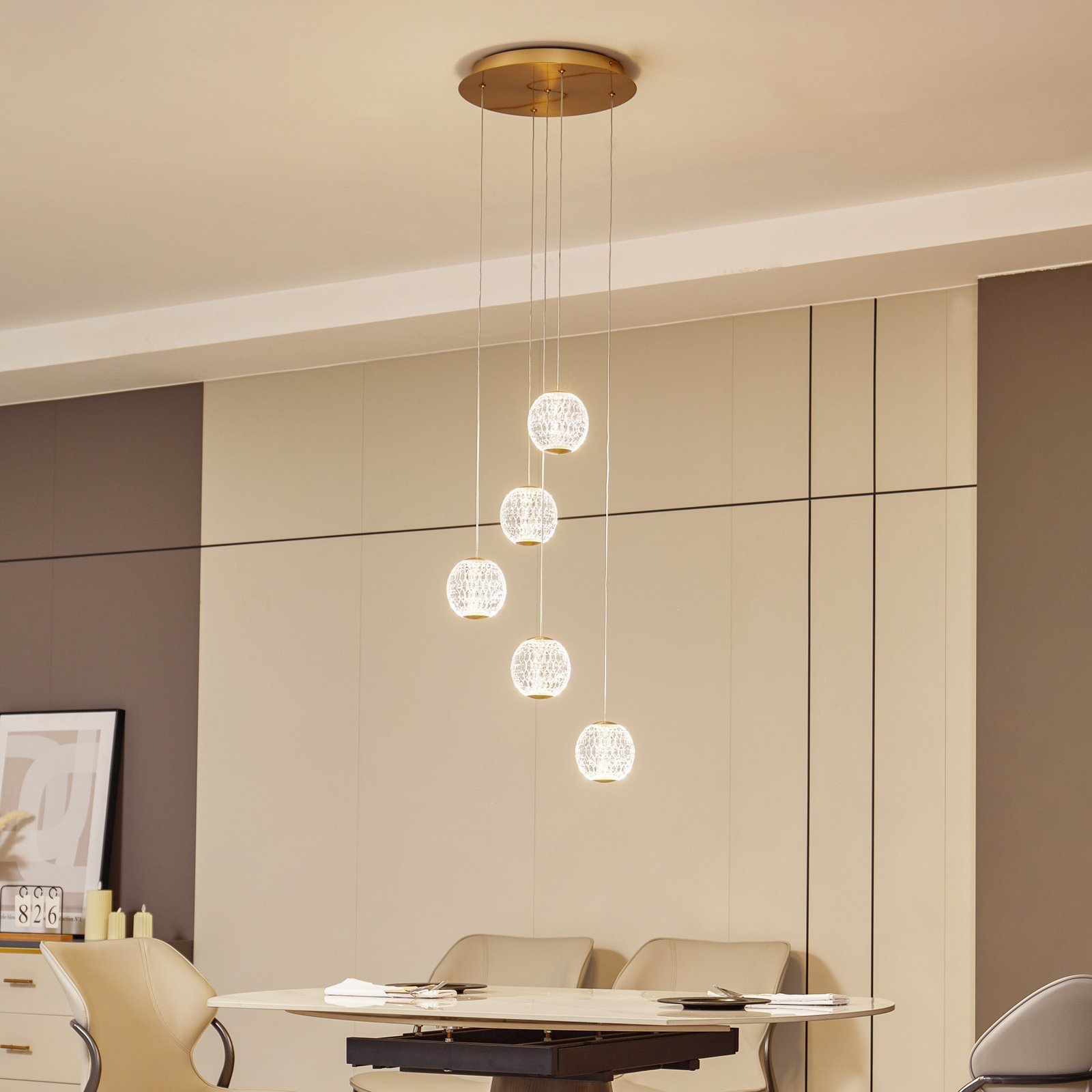 Ismenia 5 LED Függőlámpa Sárgaréz - Lucande
