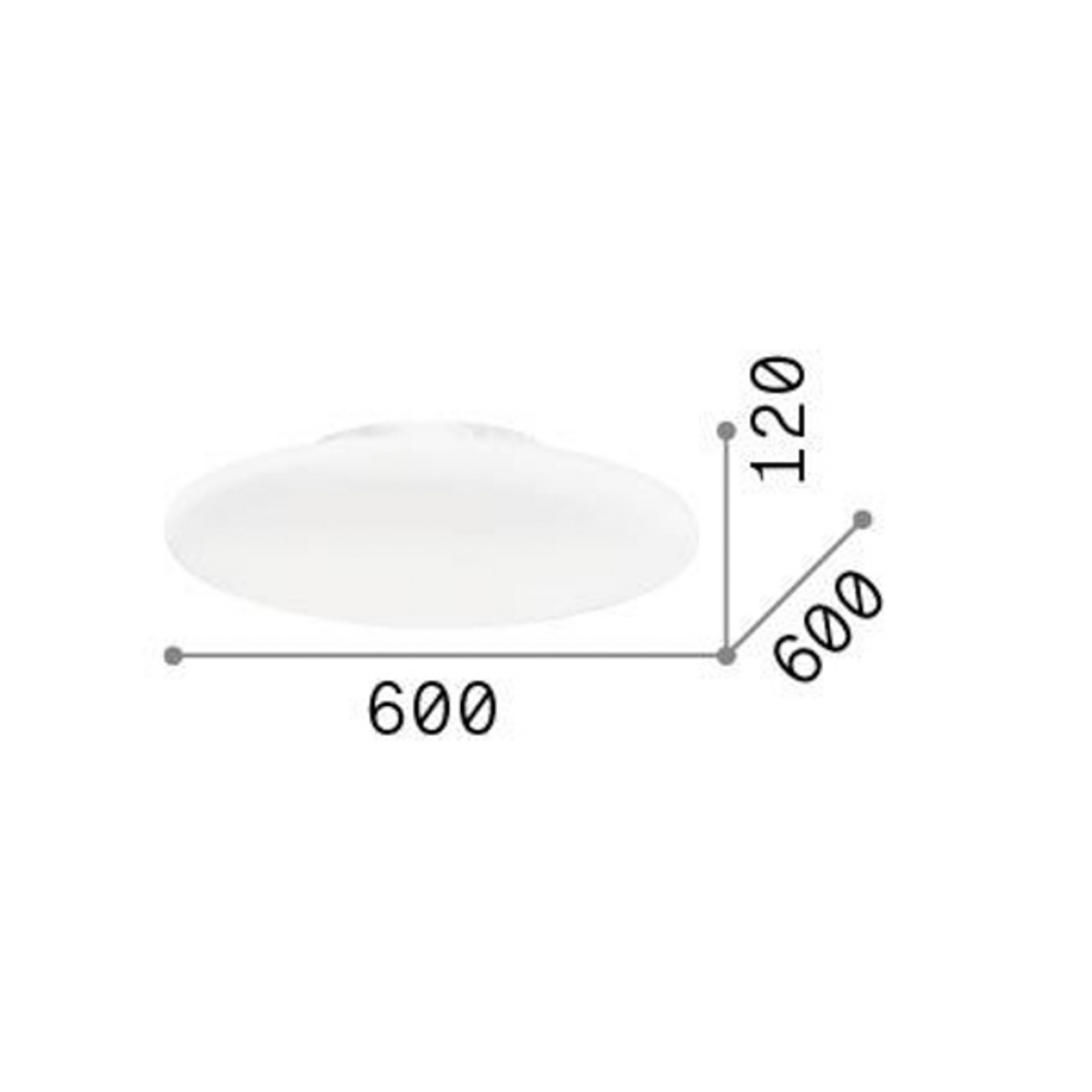 Ideallux Plafonieră Ideal Lux Smarties sticlă opală Ø 60 cm - Camera de zi / sufragerie - modern - alb opal