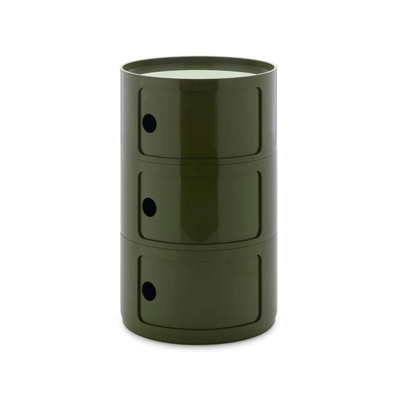 Kartell - Componibili Big Container, grøn, 3 elementer, højde 69,5 cm