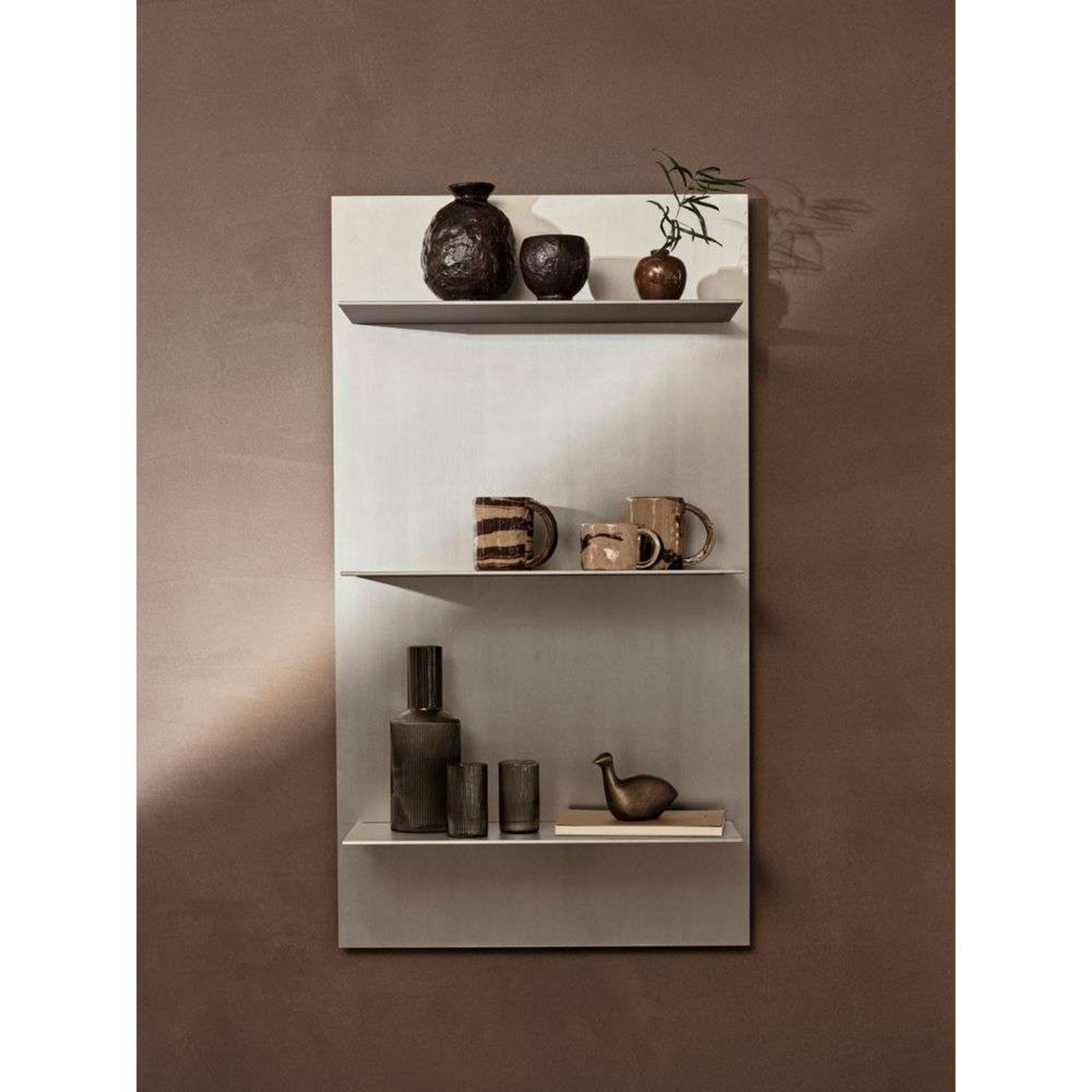 Lager Wall Shelf Triple Aluminium - ferm LIVING