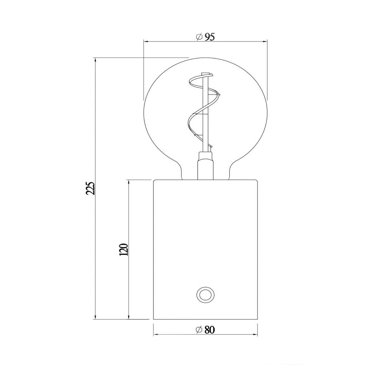 Akku-Tischlampe Vivo, schwarz-chrom, Höhe 22 cm, Metall günstig online kaufen