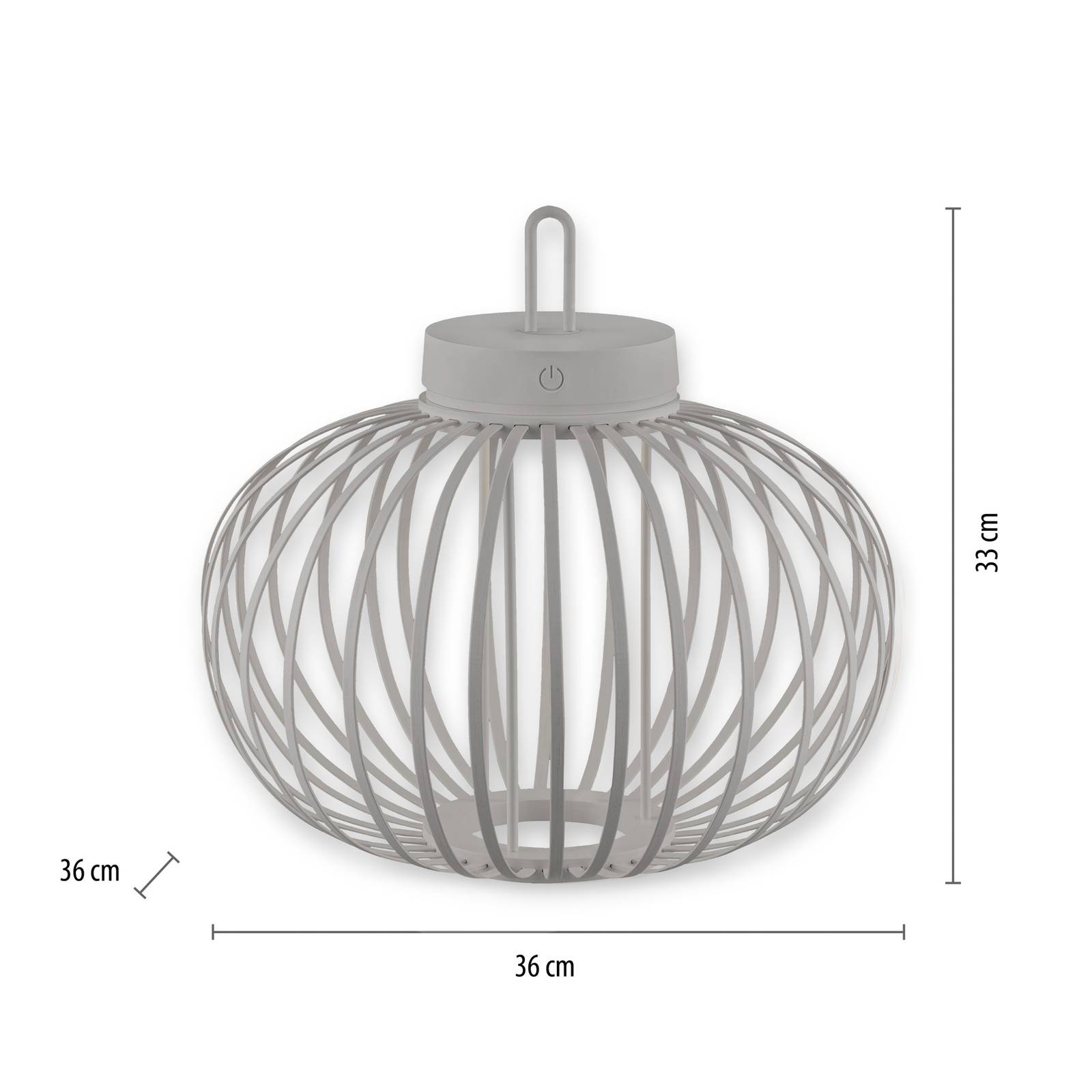 JUST LIGHT. Lampa stołowa LED Akuba szaro-beżowa 33cm bambus