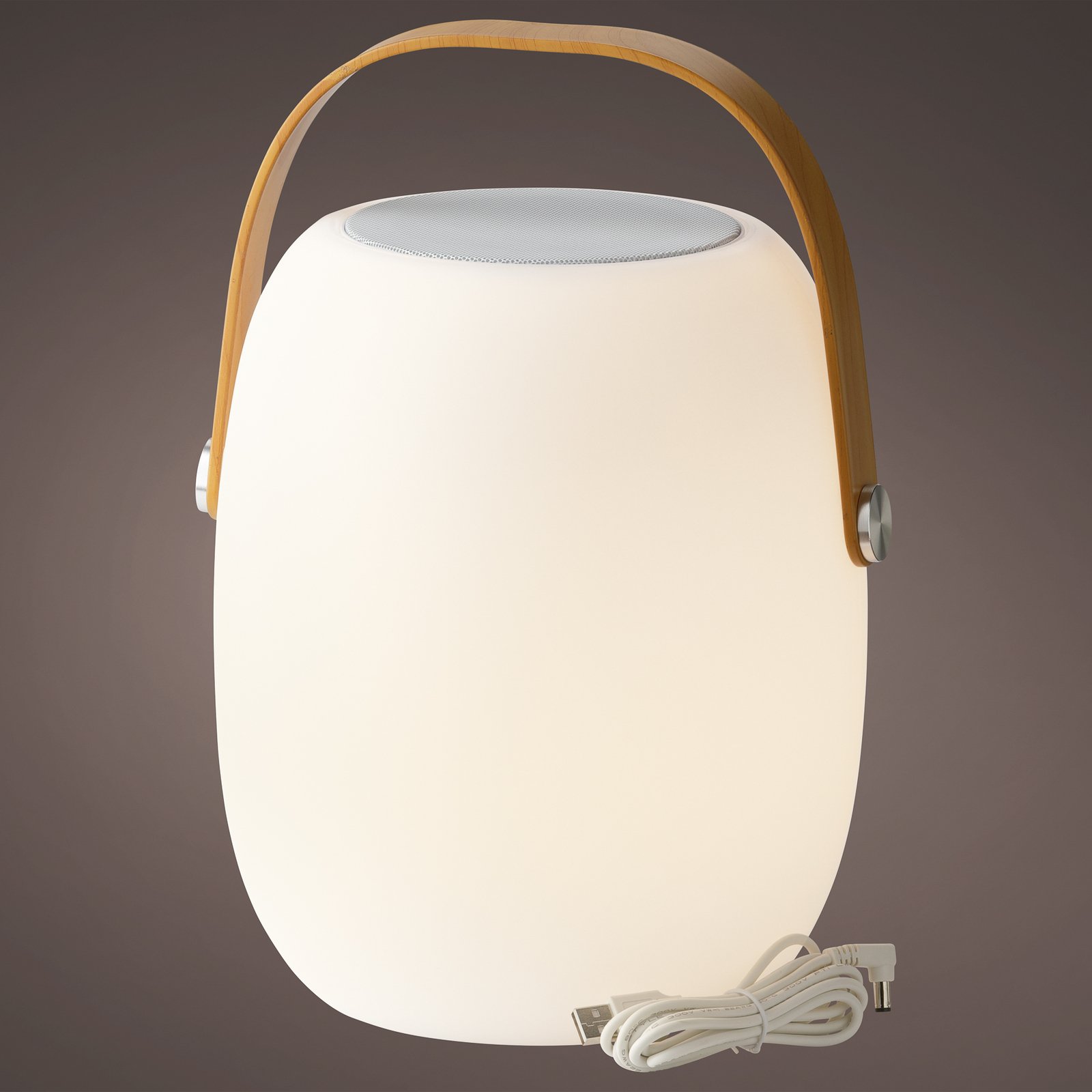 Stolová LED lampa 895196 reproduktor, teplá biela