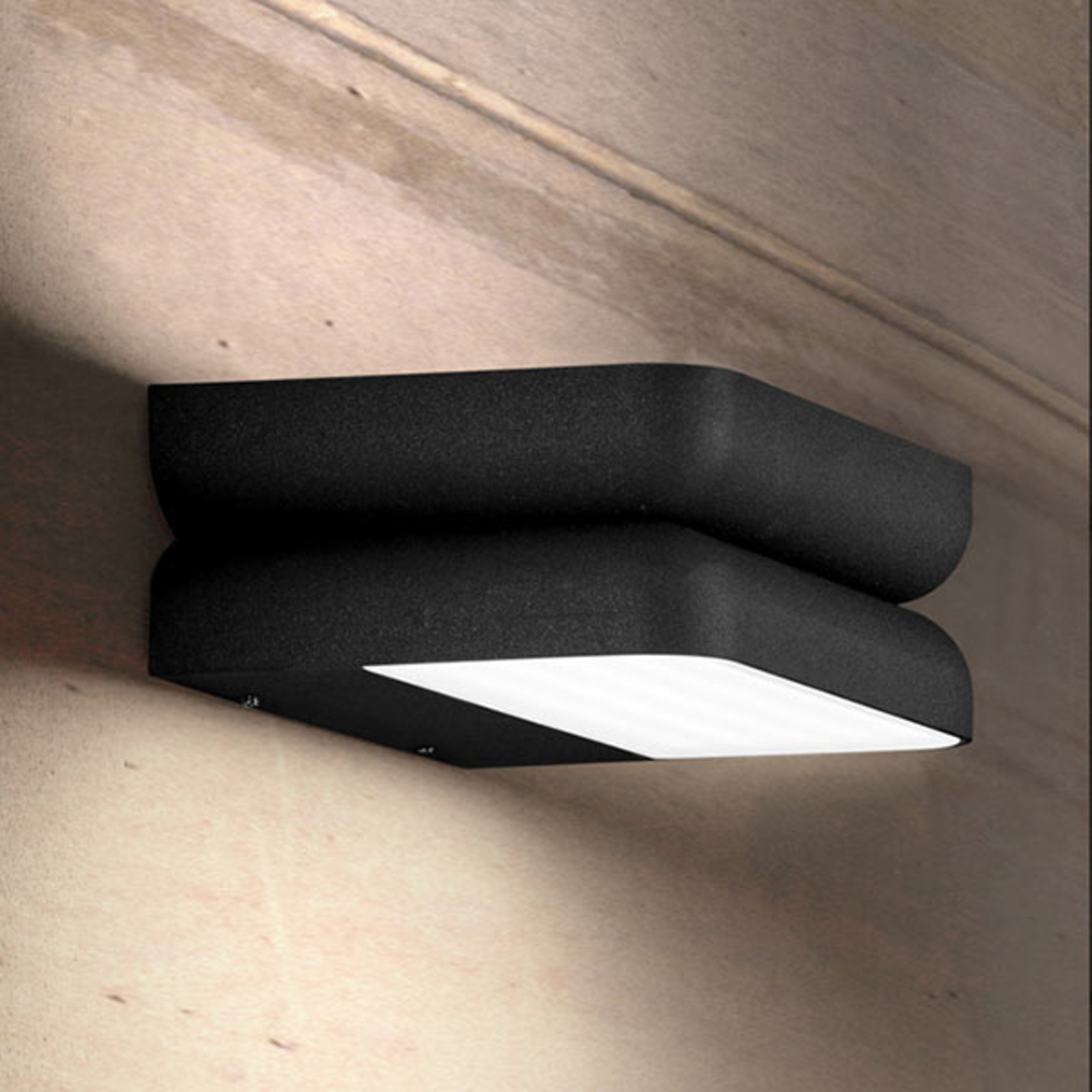 Helestra Graphite.coloured Snap LED outdoor wall light, aluminium, 16 W, energy efficiency: A+, W: 20 cm, H: 6.2 cm