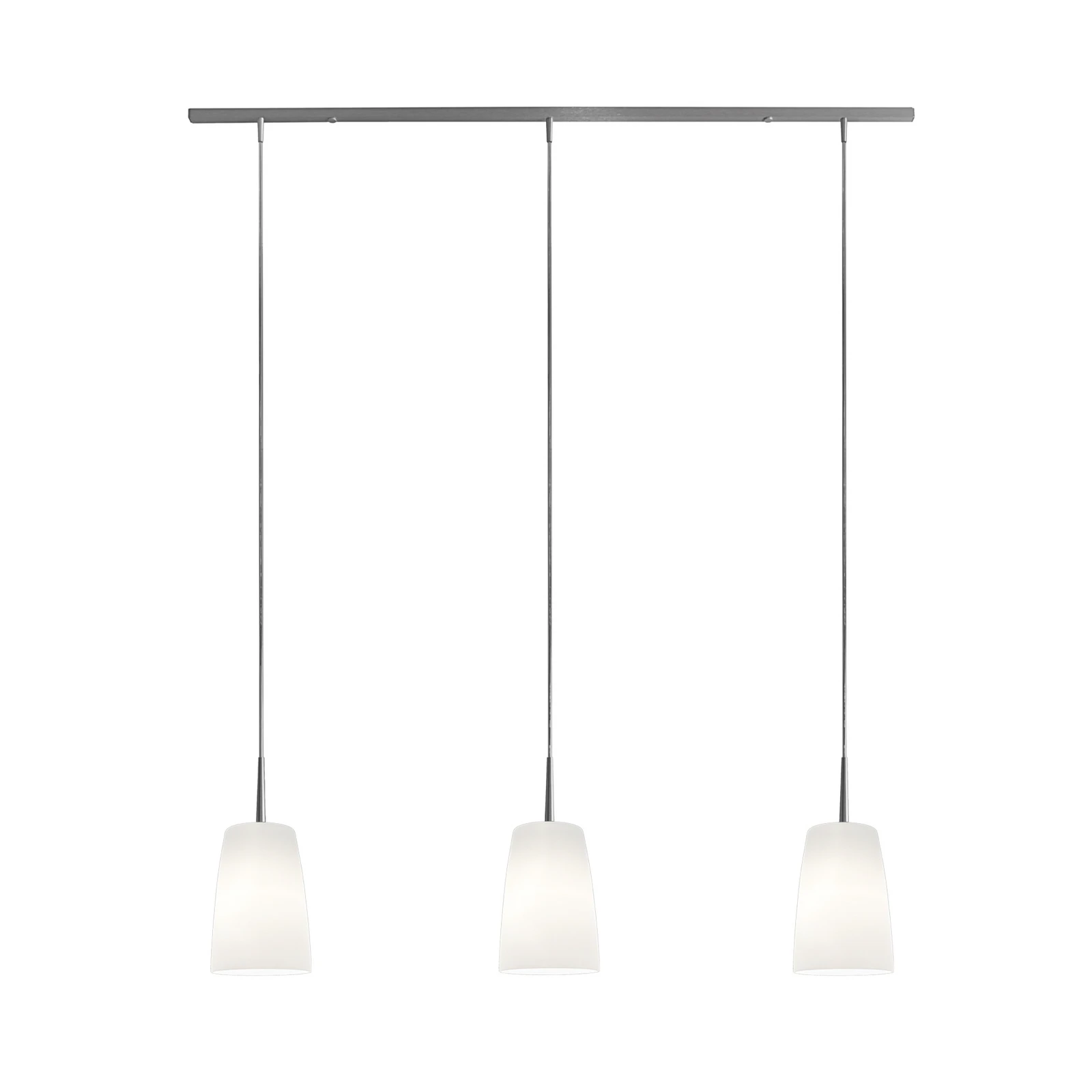 Závesné svietidlo Casablanca Mesa, biela, sklo, 3-pl., 100 cm, E27