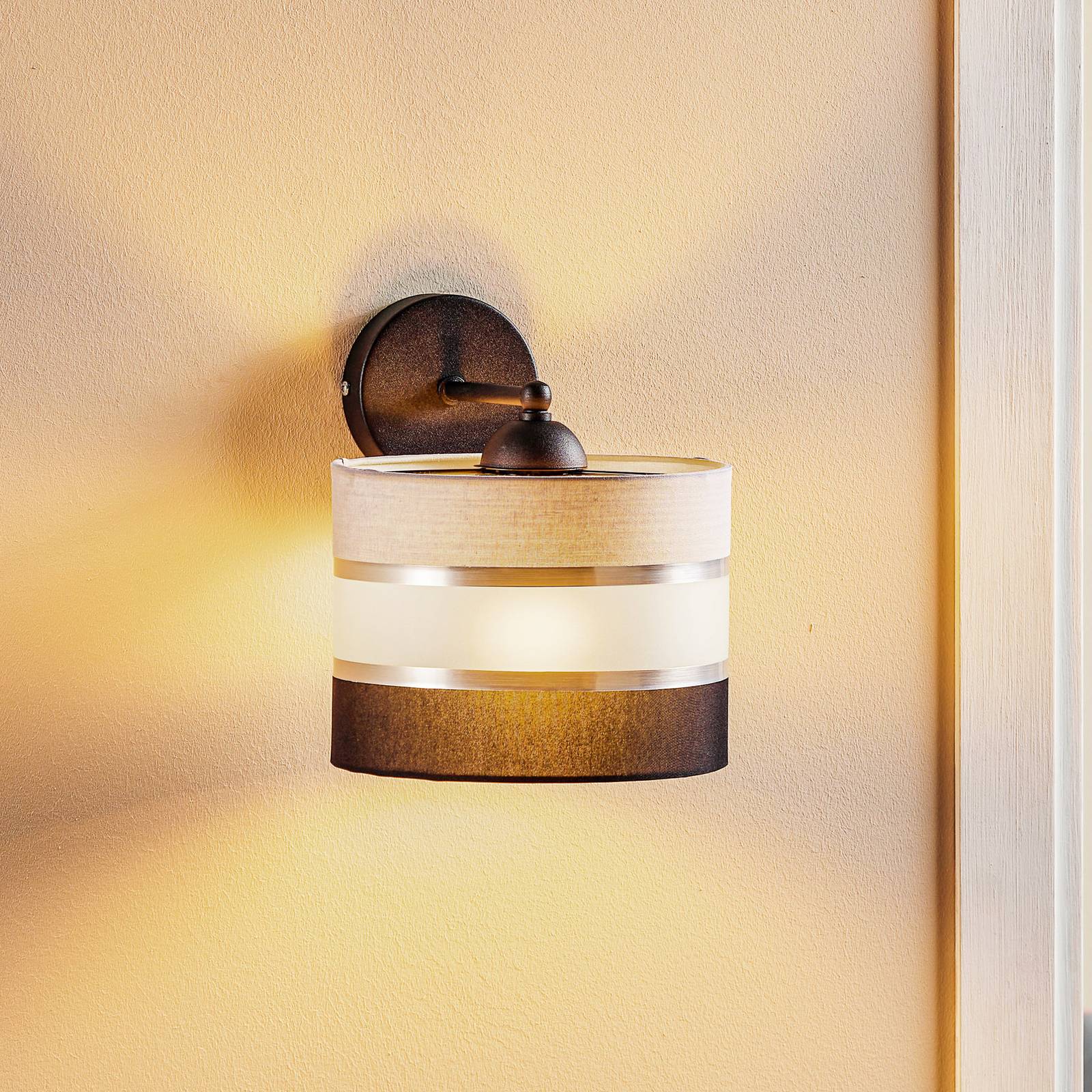 Vägglampa Helen med bom grå-svart-silver