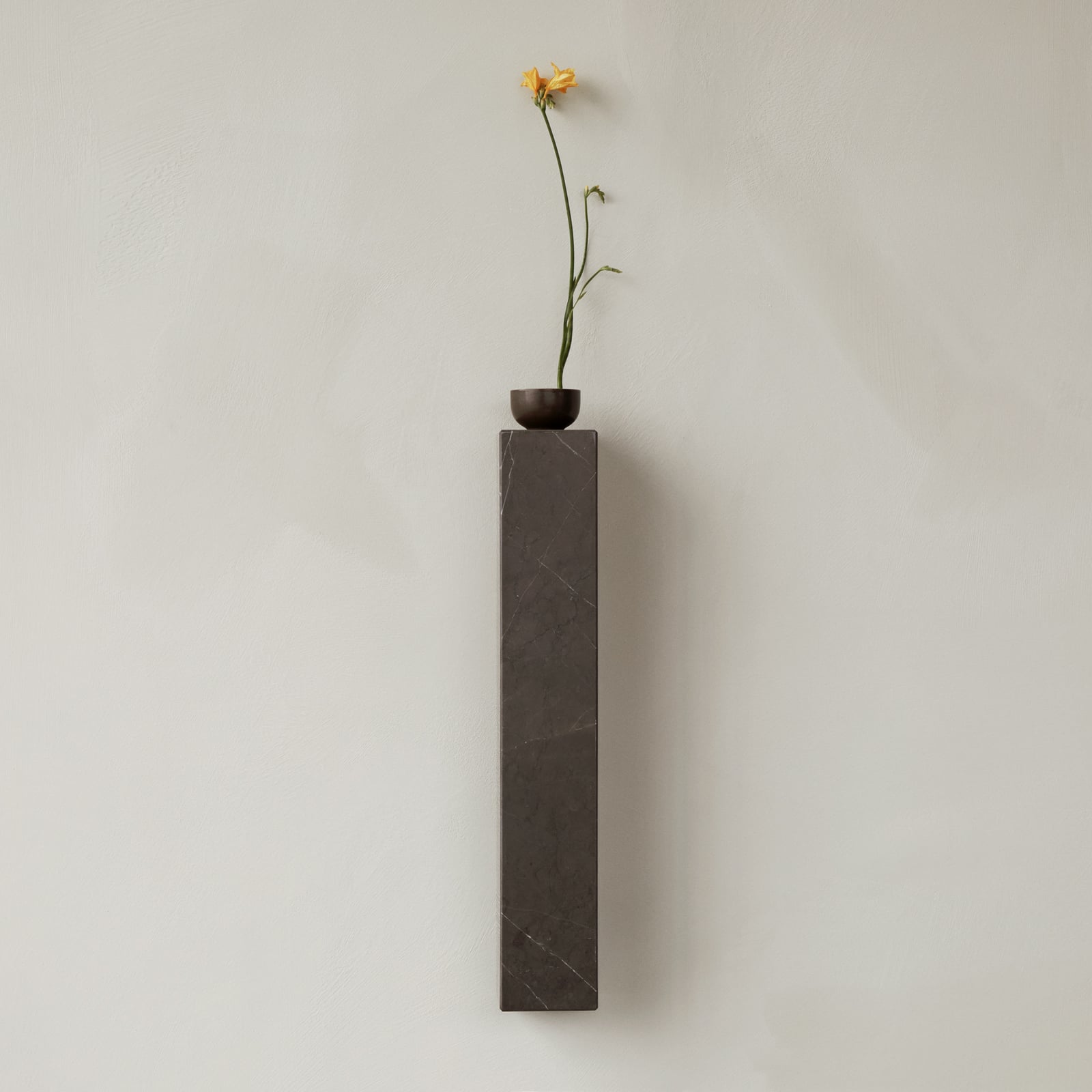 Plinth Etagère Brown Grey Kendzo Marble - Audo Copenhagen