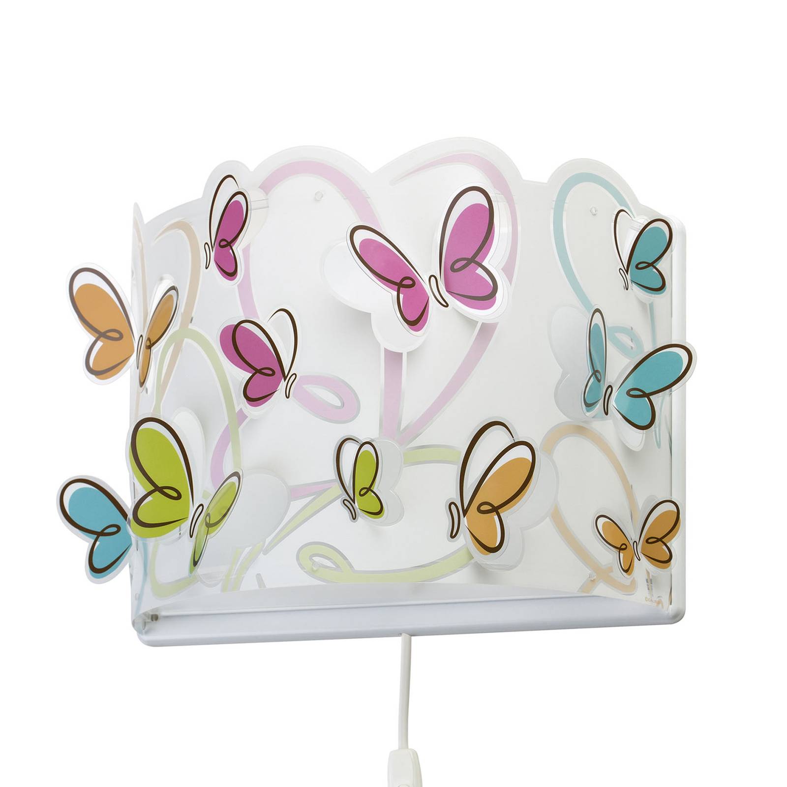 E-shop Detské nástenné svietidlo Butterfly s káblom a zástrčkou