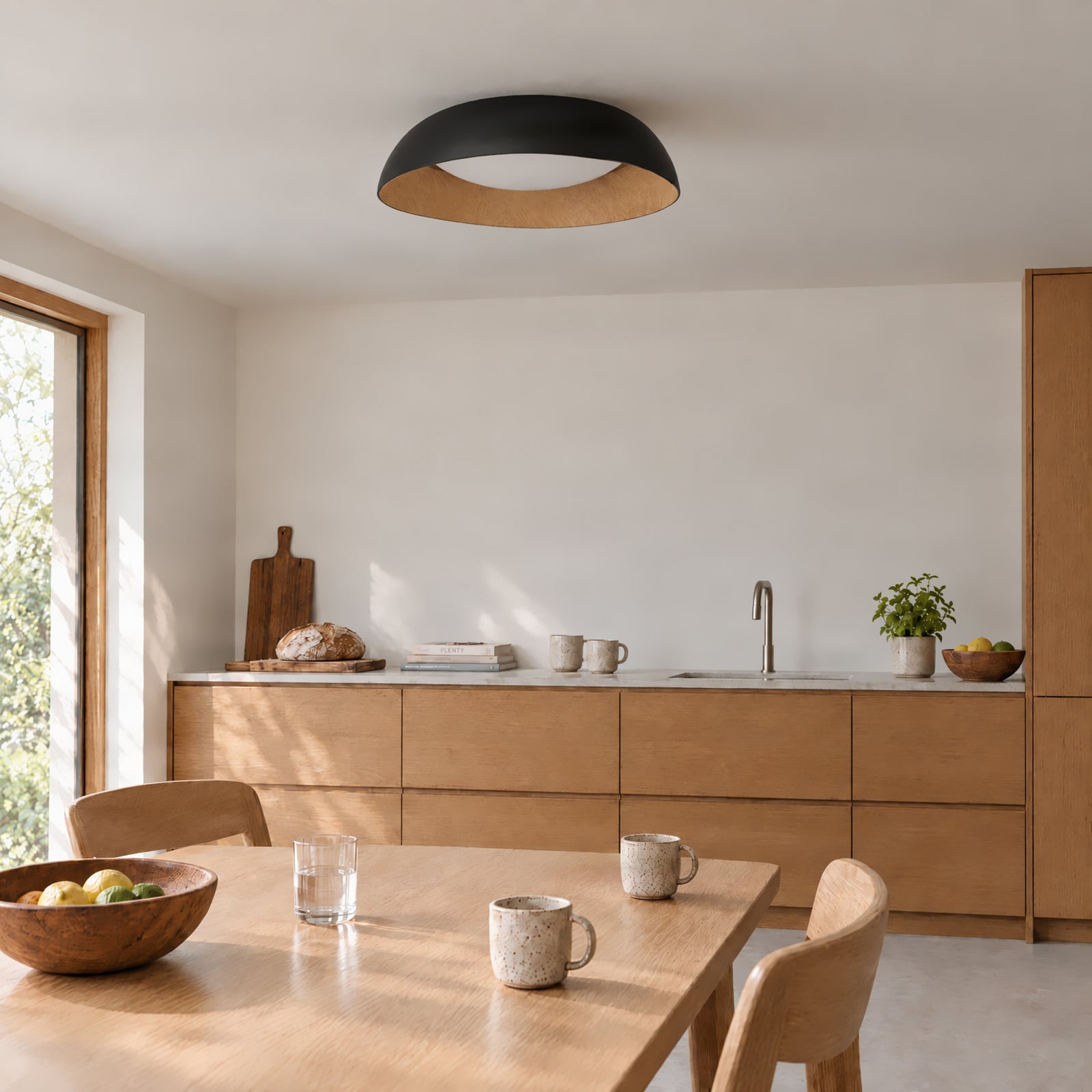 Gracyn LED ceiling light, black, Ø 50cm, dimmable - Lindby Gracyn LED ceiling light, black, Ø 50cm, dimmable - Lindby