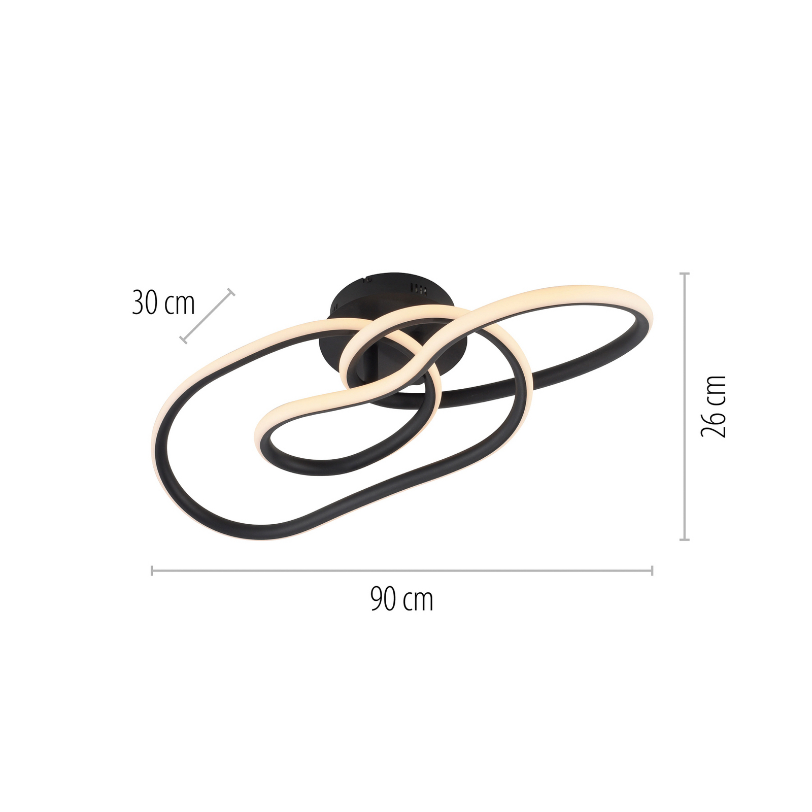 LED lubų šviestuvas „TWIST“, juodos spalvos, ilgis 90 cm, metalinis, su LED lubų šviestuvas „TWIST“, juodos spalvos, ilgis 90 cm, metalinis, su
