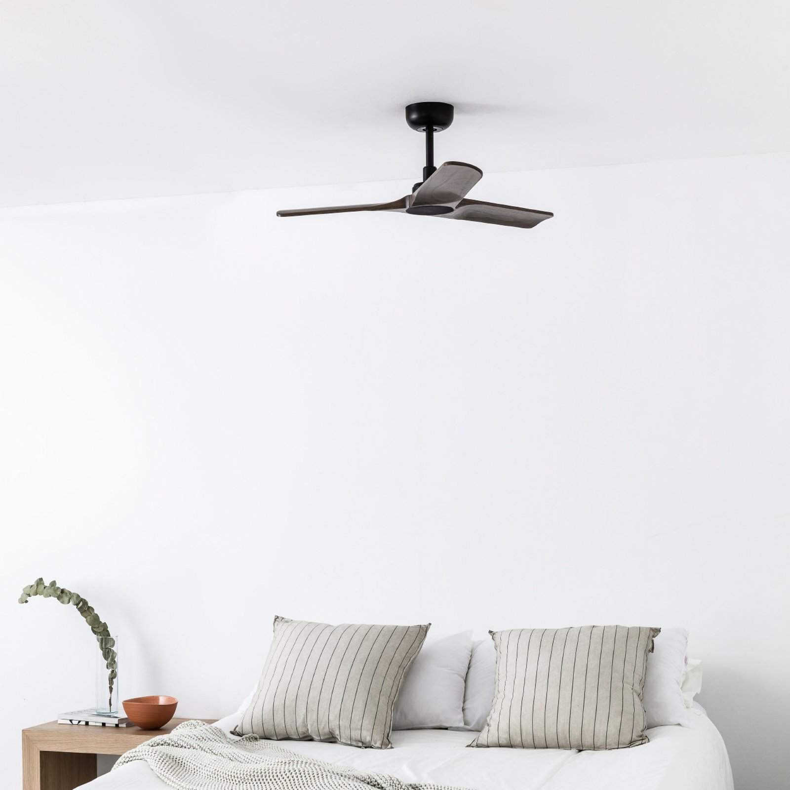 Heywood S ceiling fan, DC, quiet, black/dark wood