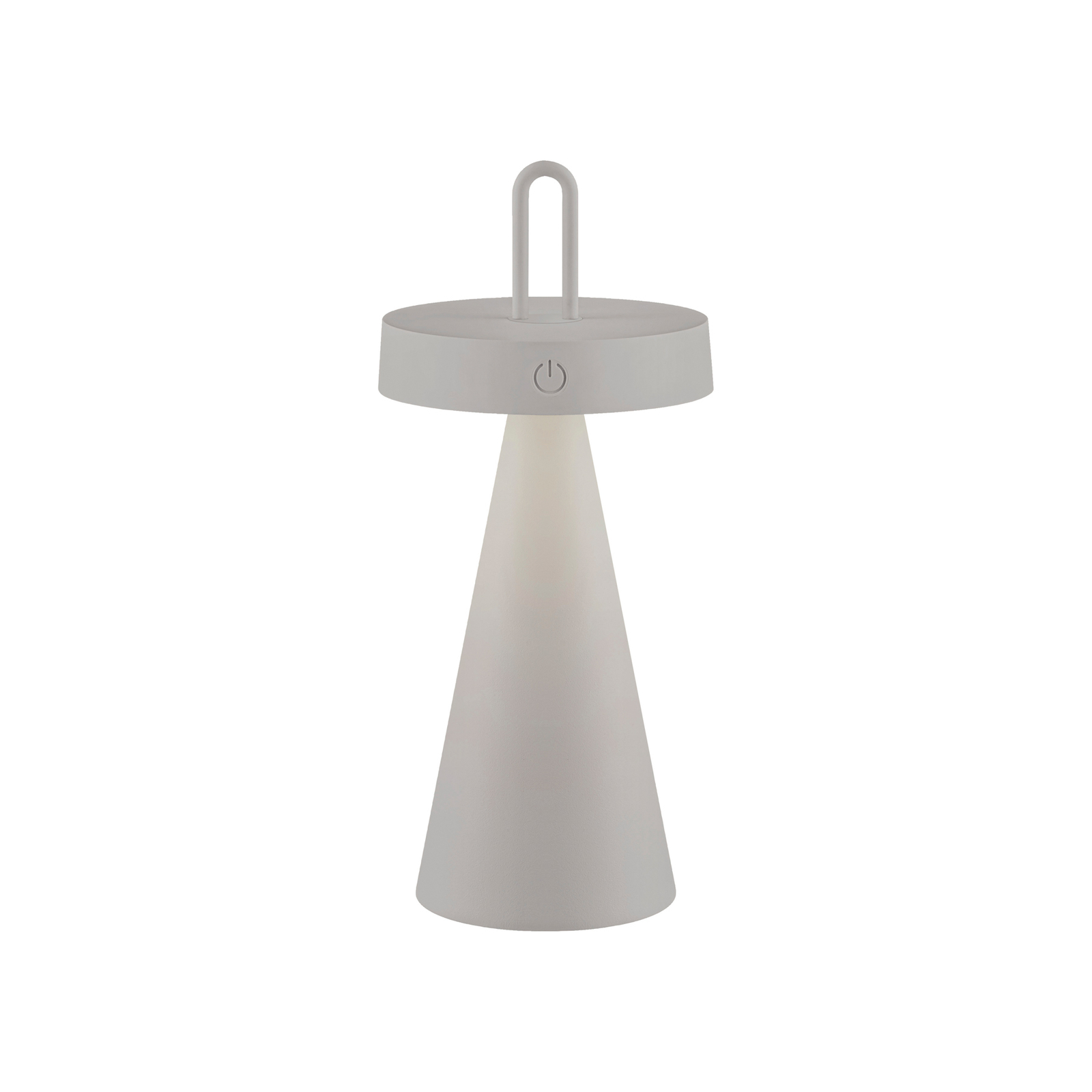 JUST LIGHT. LED-Akku-Tischleuchte Alwa grau-beige Eisen IP44