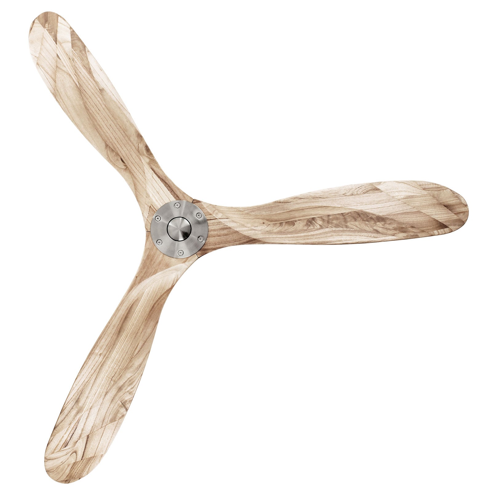 ECO GENUINO Ceiling Fan, Chrome/Light Wood, 152cm - CasaFan