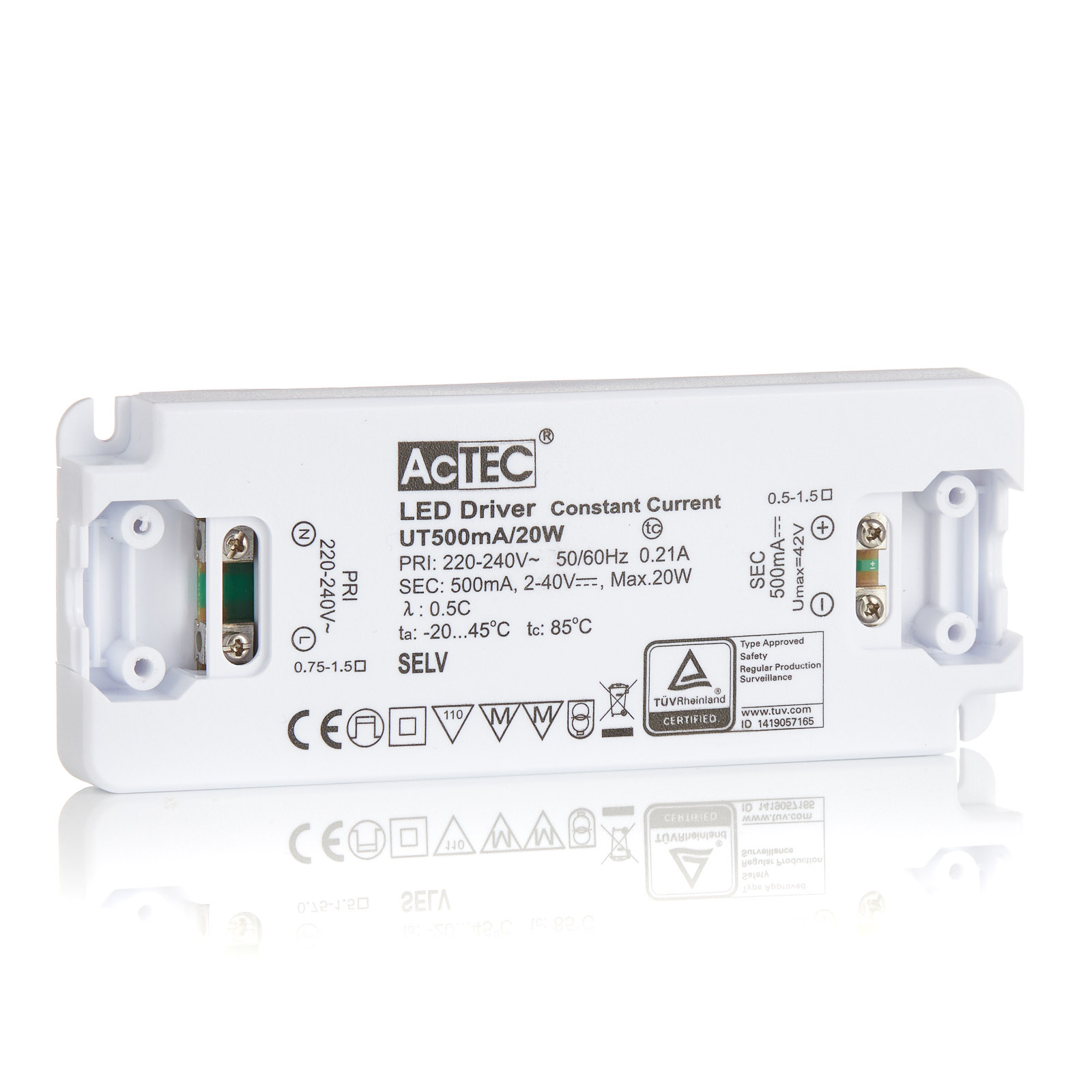 AcTEC Slim LED-Treiber CC 500mA, 20W