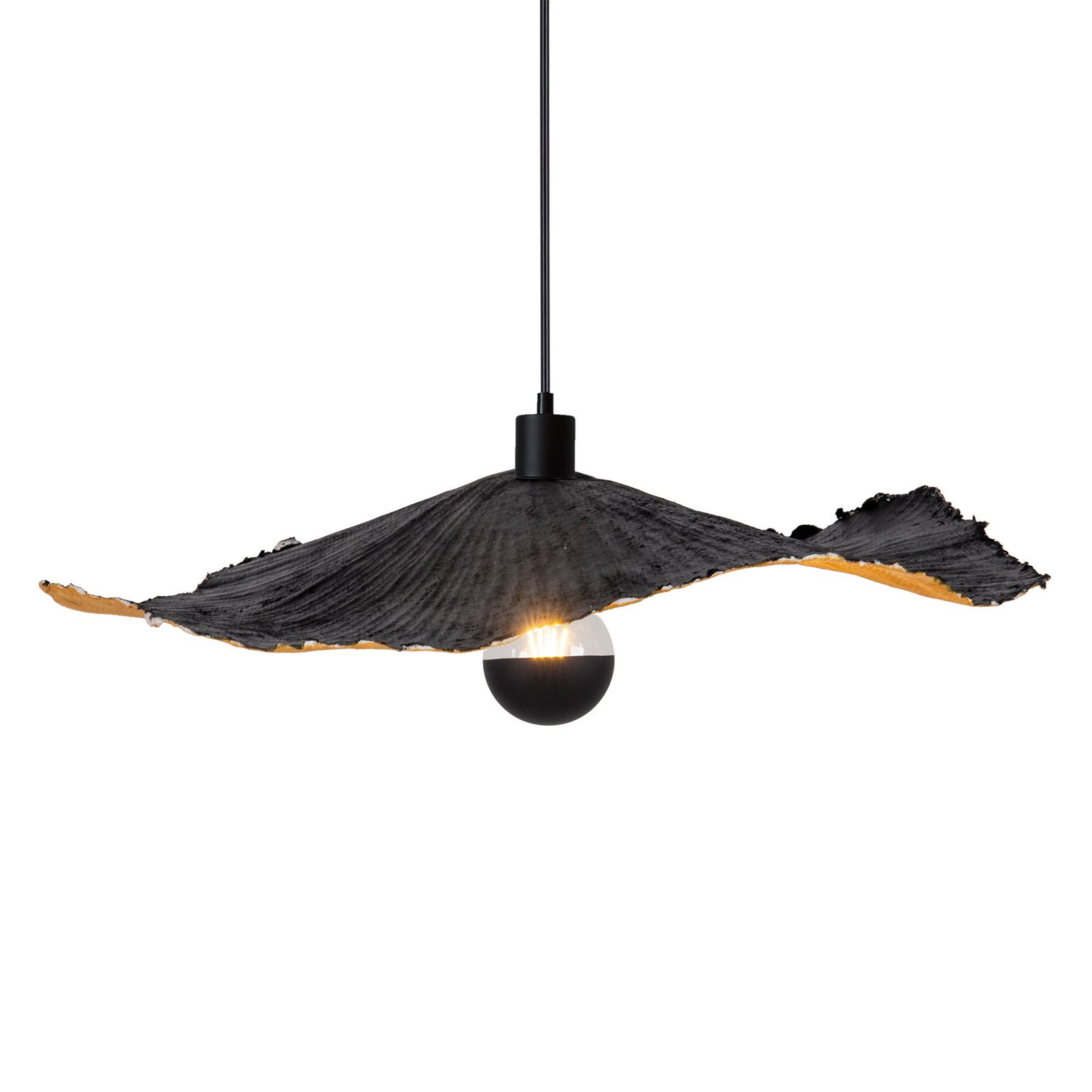 Crazy Paper pendant light, black-gold