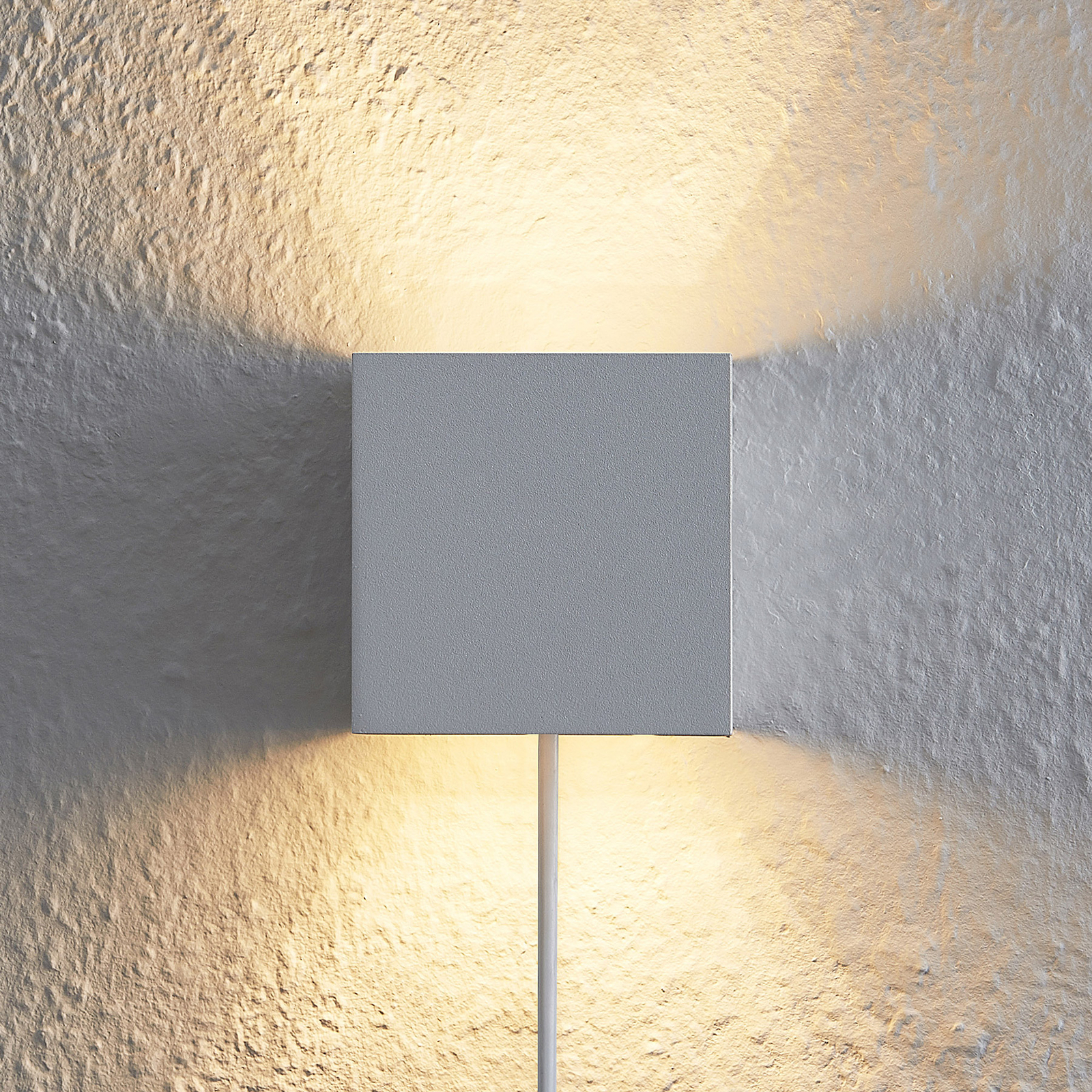 Arcchio Zuzana wall light, angular, white, plug, G9, 9.7 cm