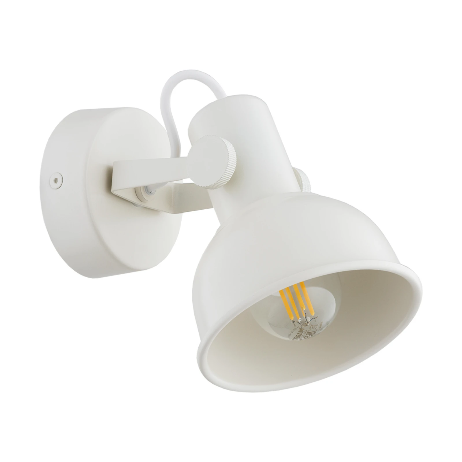 Aplique de pared Trogir, beige, Ø 11,5 cm, metal