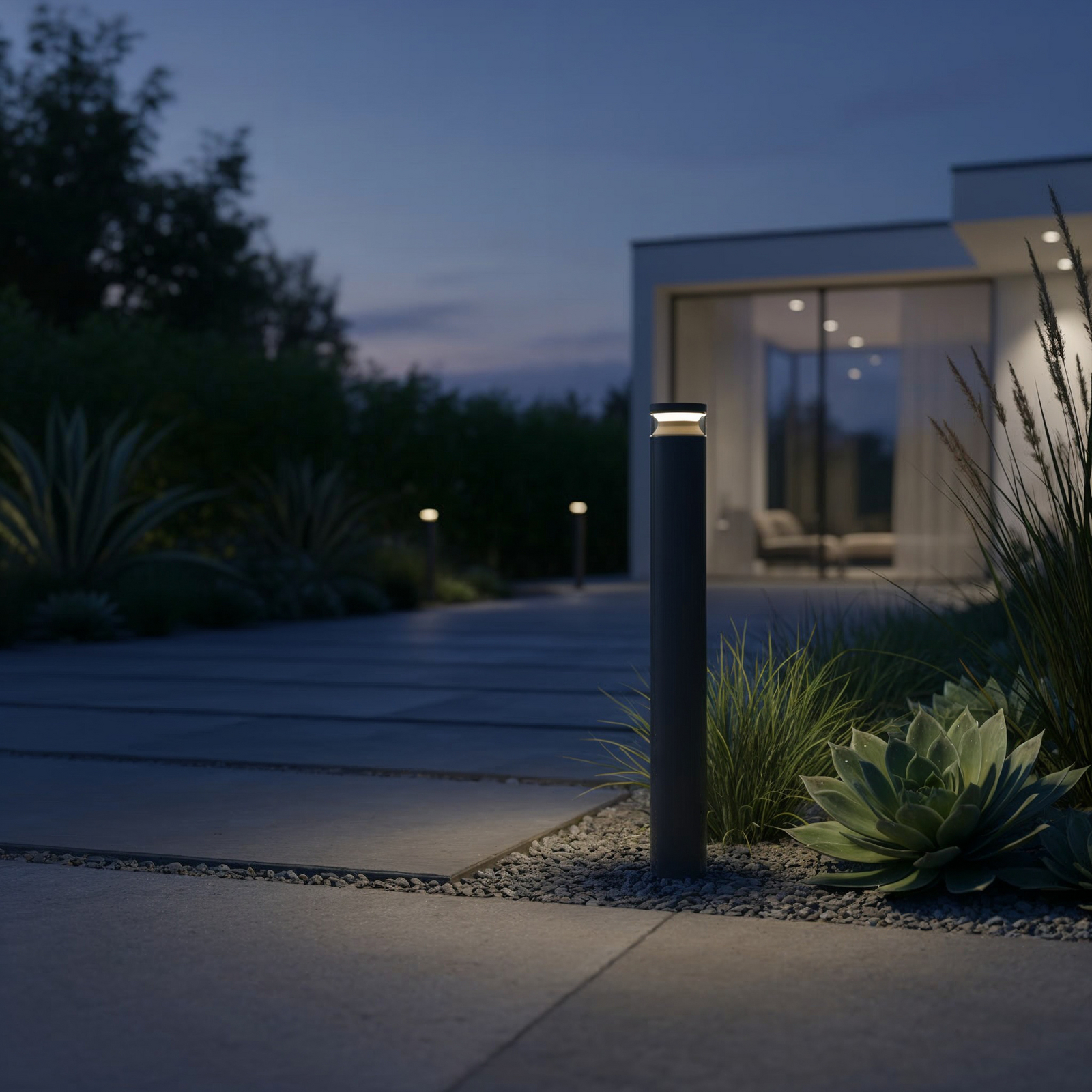 Ideal Lux LED path light Boeing, height 100 cm, black, IP65