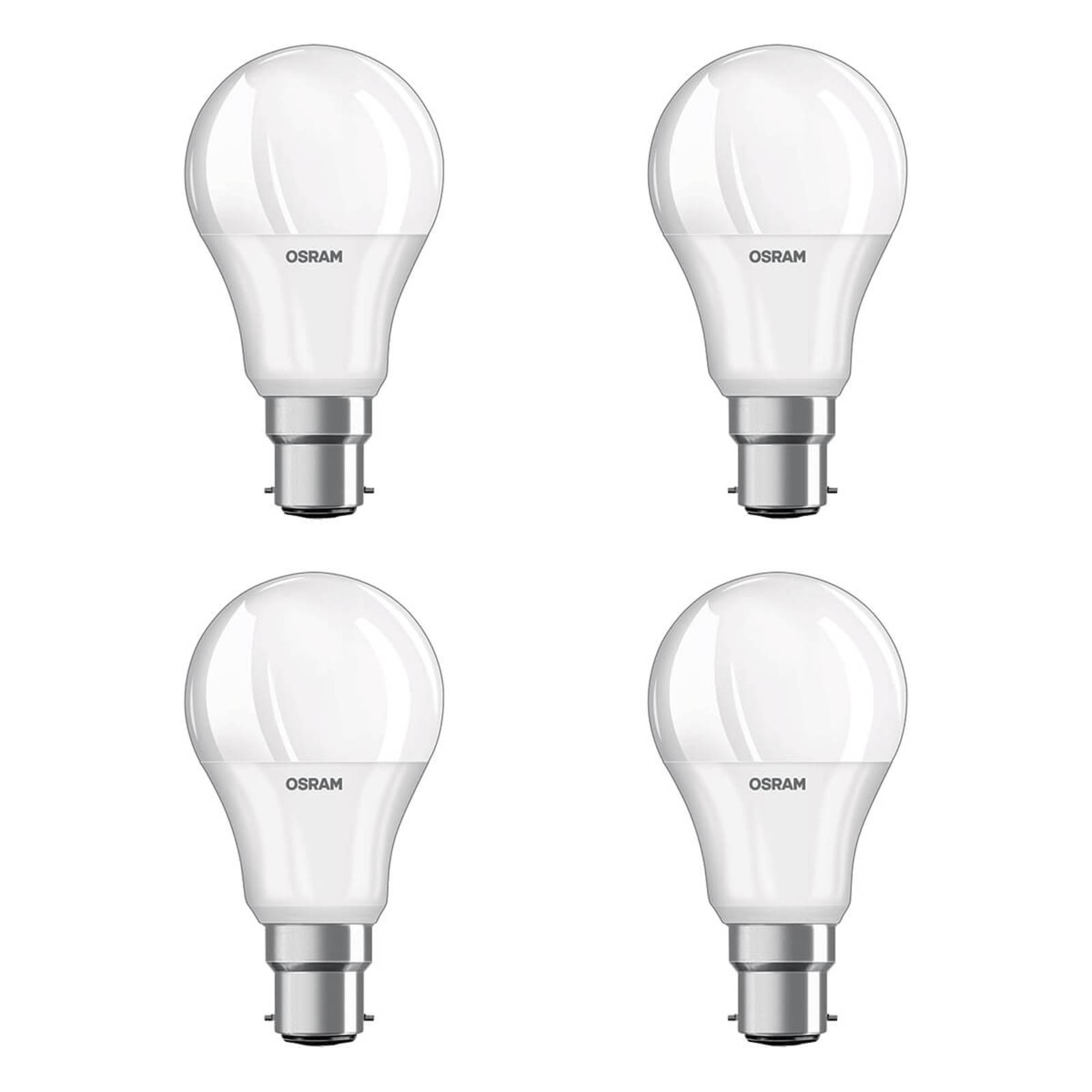 OSRAM Ampoule LED B22d 9 W blanc chaud 806 lm kit de 4