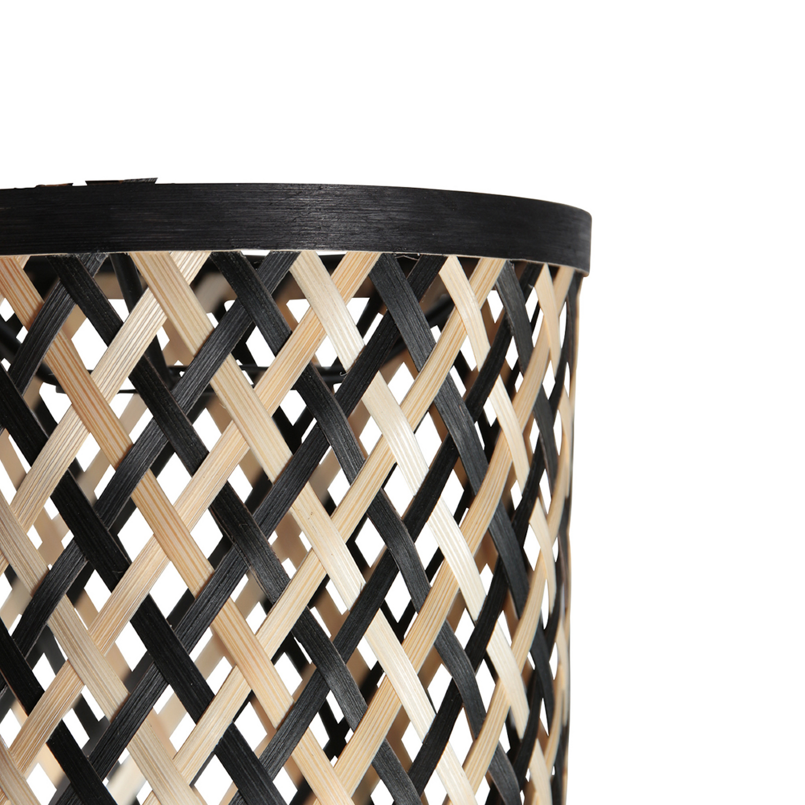 Φωτιστικό οροφής Sumba, 4 λάμπες, μαύρο, μπαμπού φυσικό/μαύρο, E14