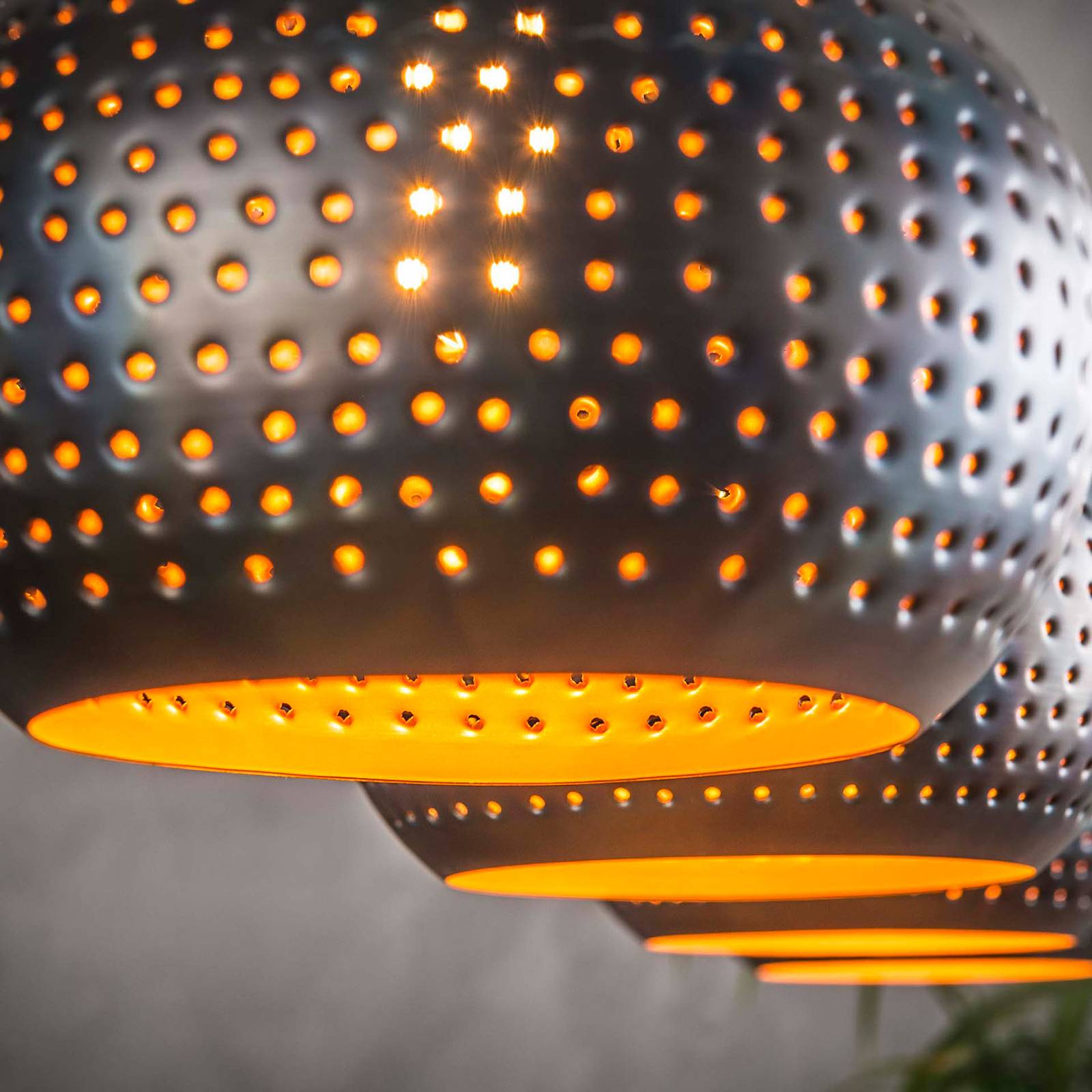 Lampa wisząca Bombur 4-punktowa czarno-brązowa