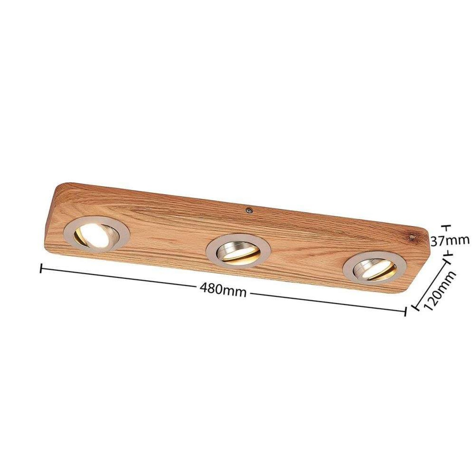 Mikari 3 LED Candeeiro de Tecto Wood - Lindby