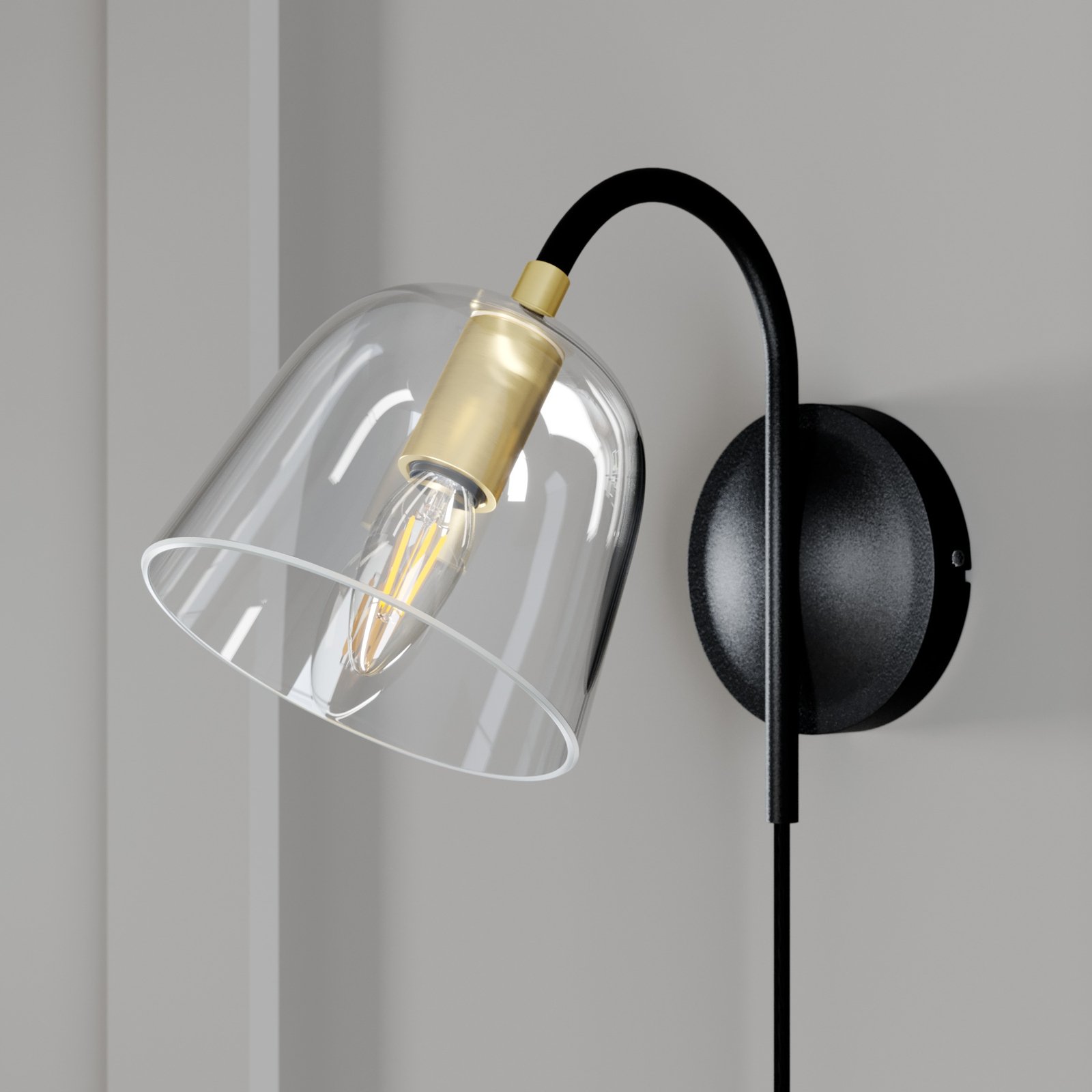 Anjita Wandleuchte Black/Brass - Lucande