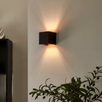 Arcchio Zuzana wall light, angular, black and gold, G9, 10 cm