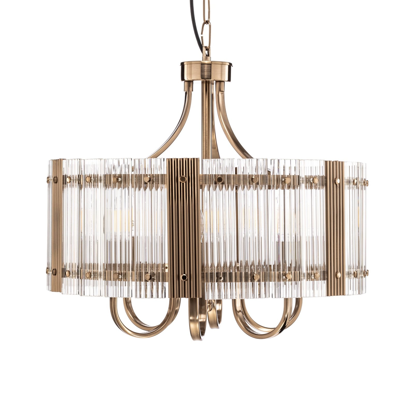 Lampadario Linella, ottone anticato