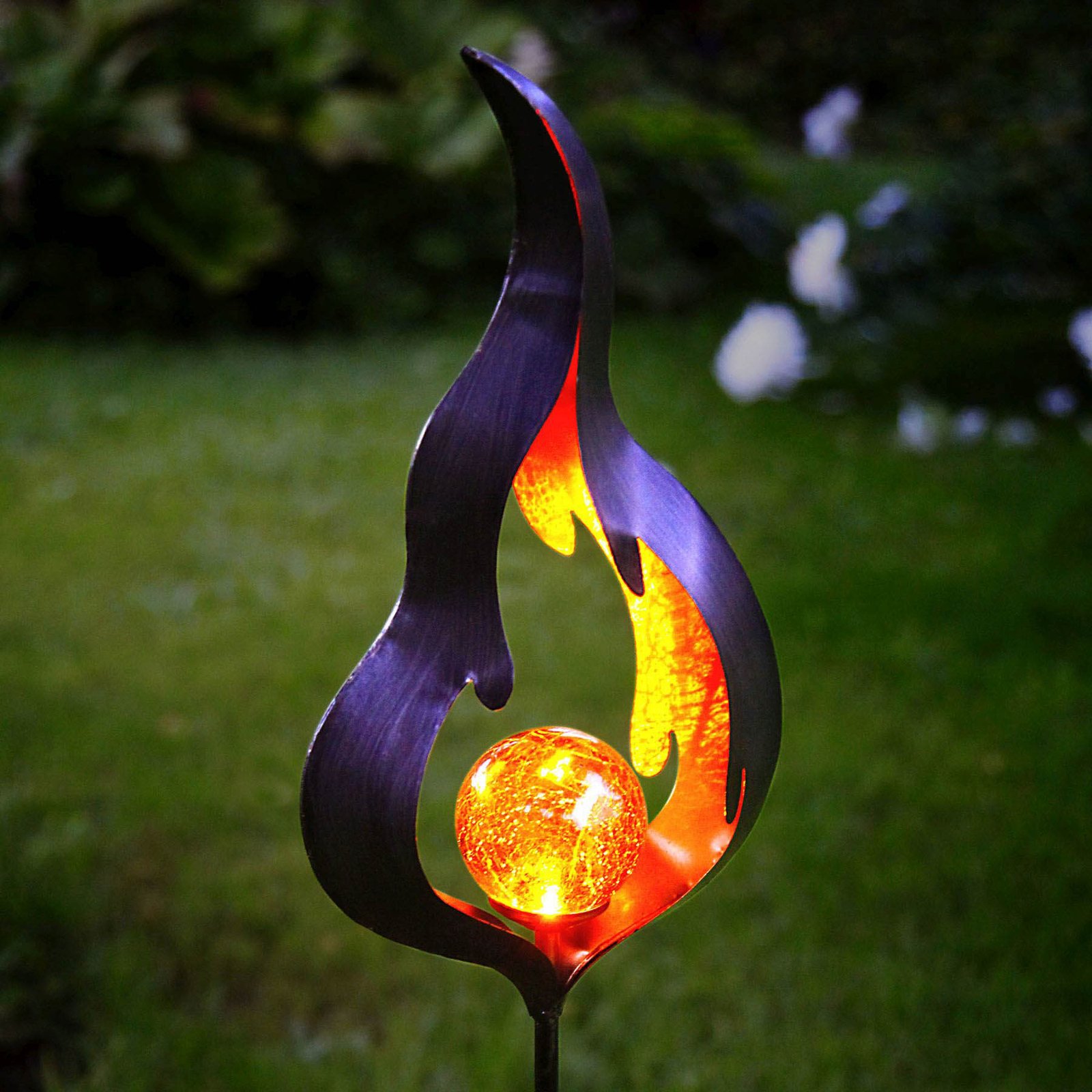 Solcelle-jordspydslampe Melilla flammeformet LED
