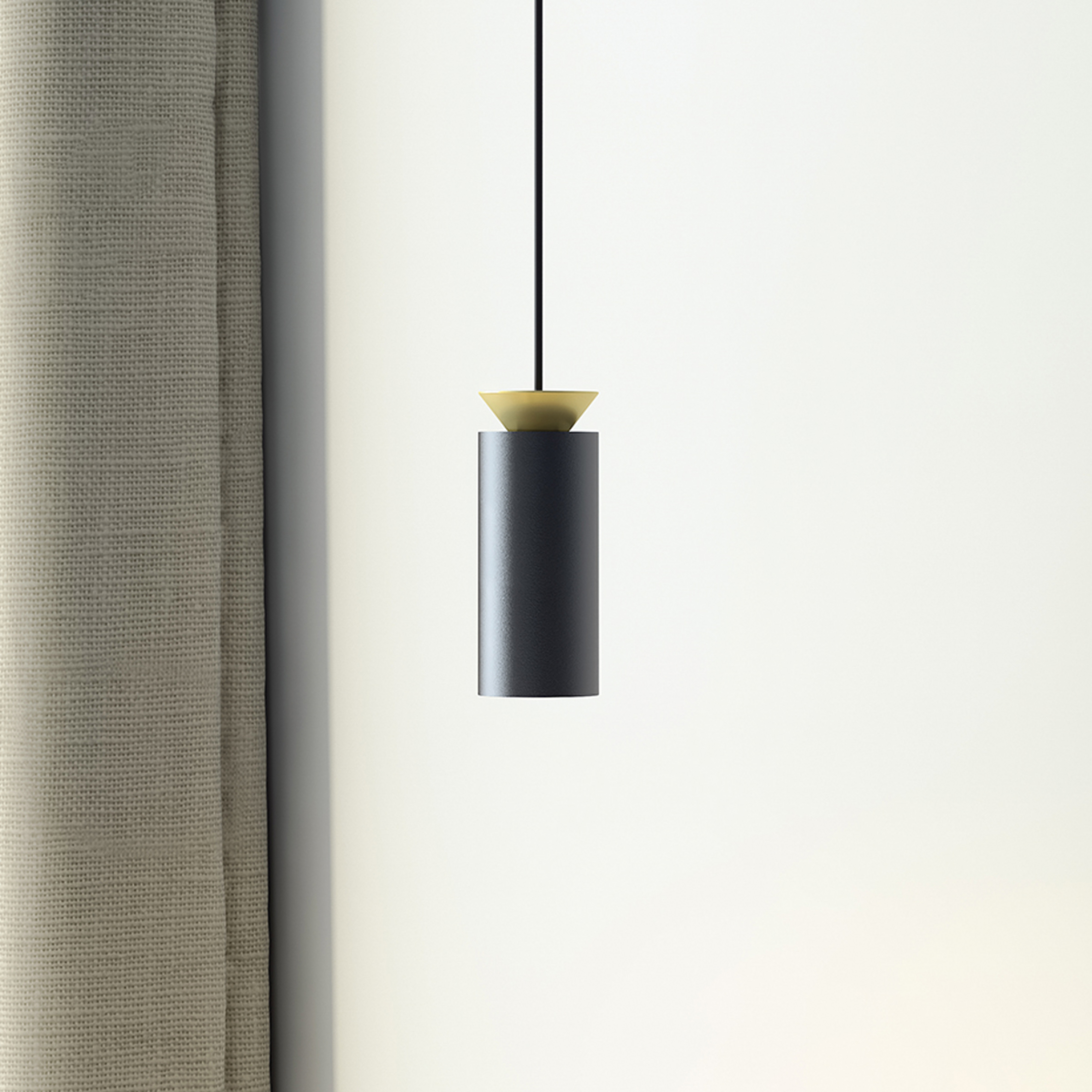 Suspension LED Triana, à 1 lampe, noire/dorée