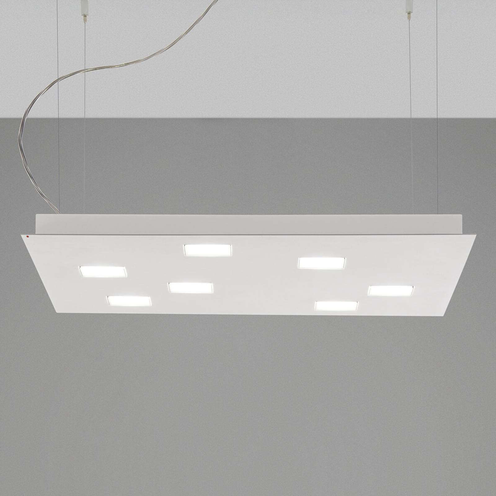 Fabbian Suspension LED Quarter carrée blanche