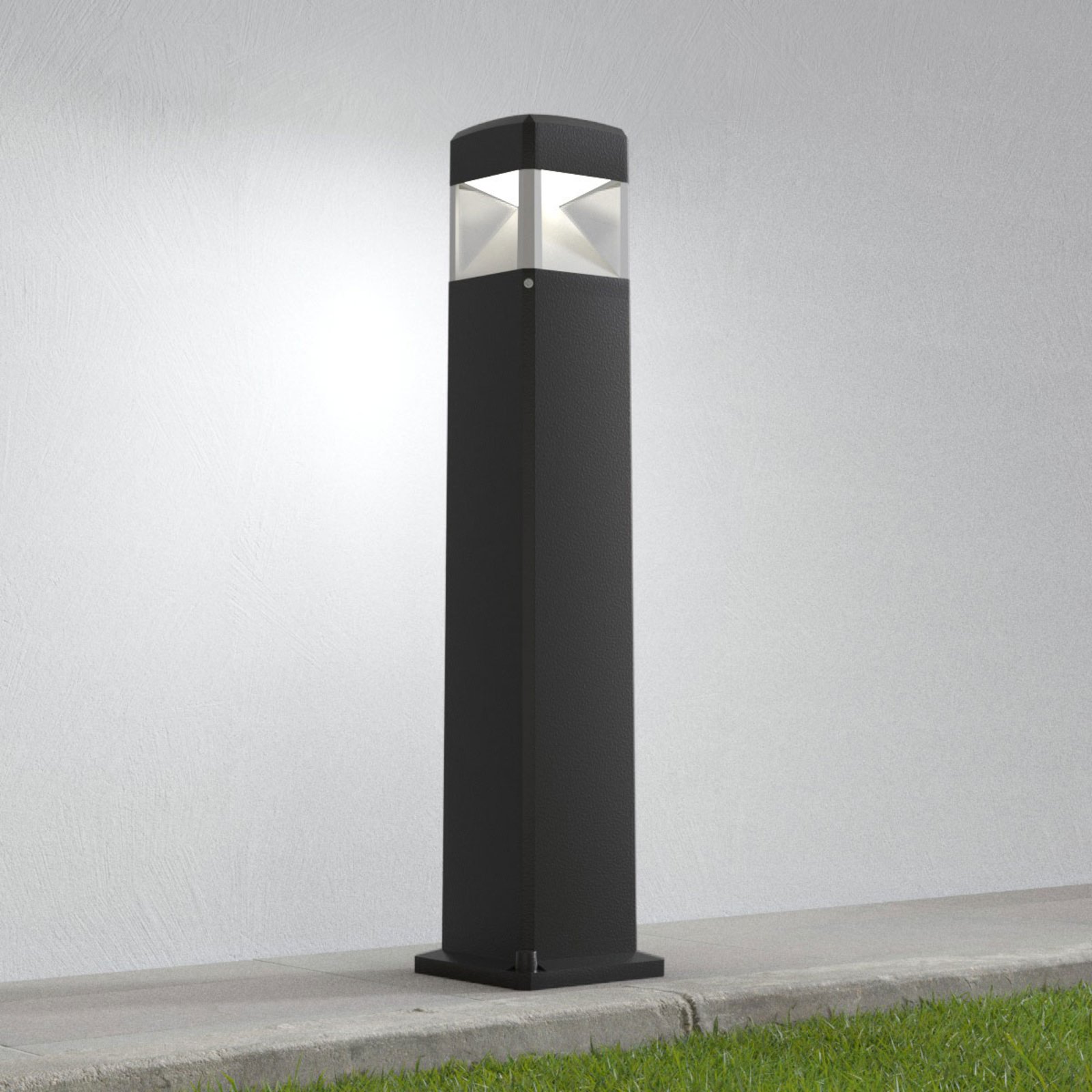 LED chodníková lampa Elisa 800, čierna, číra 10 W