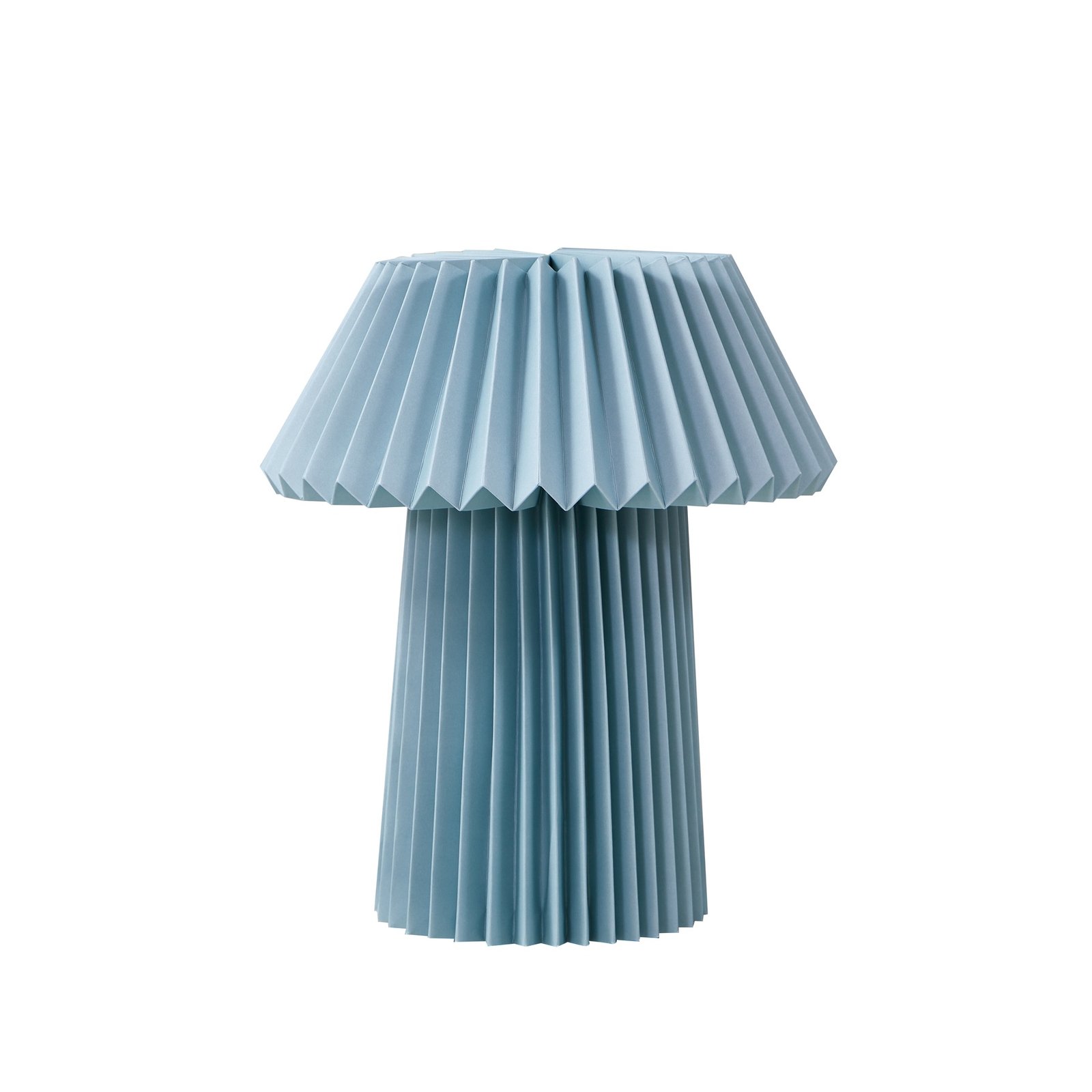 Candeeiro de mesa Lindby Magali, azul claro, papel, Ø 34 cm, E14
