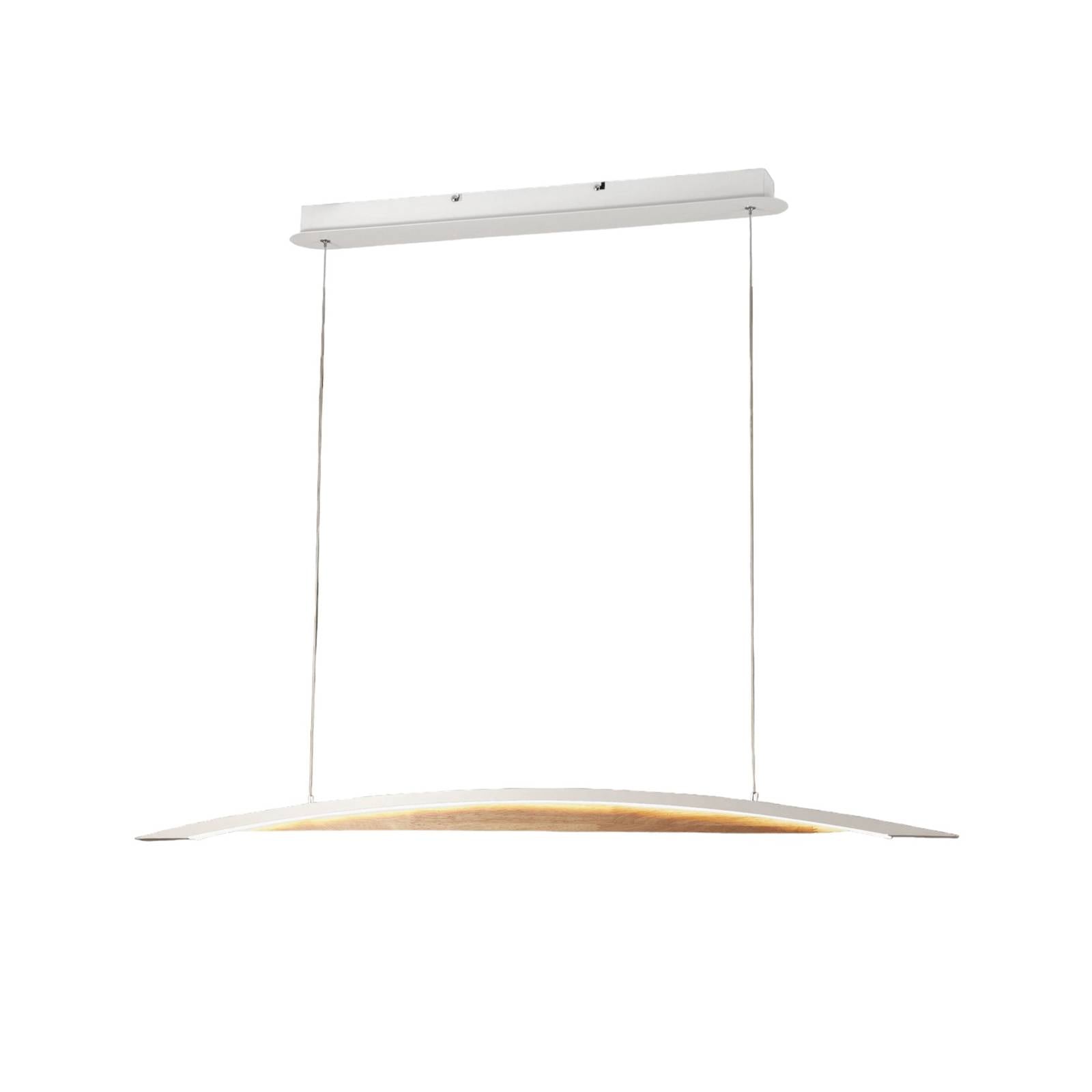 LED-Hängeleuchte Cordoba, Länge 110 cm, Metall/Holz, dimmbar