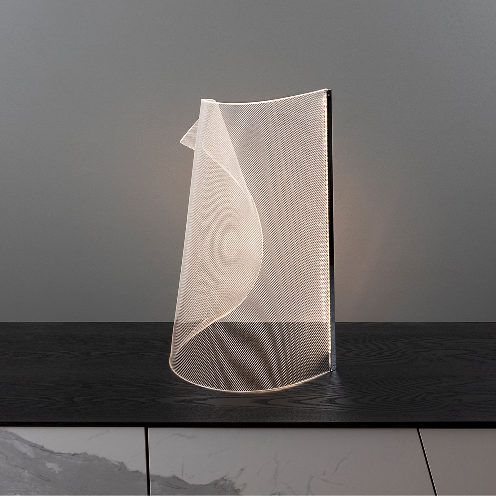 Velos II LED stolní lampa, chrom, stmívač, kov, plast