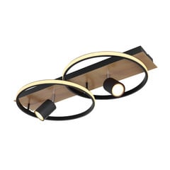 Plafoniera LED Danny con lastra di legno dimming