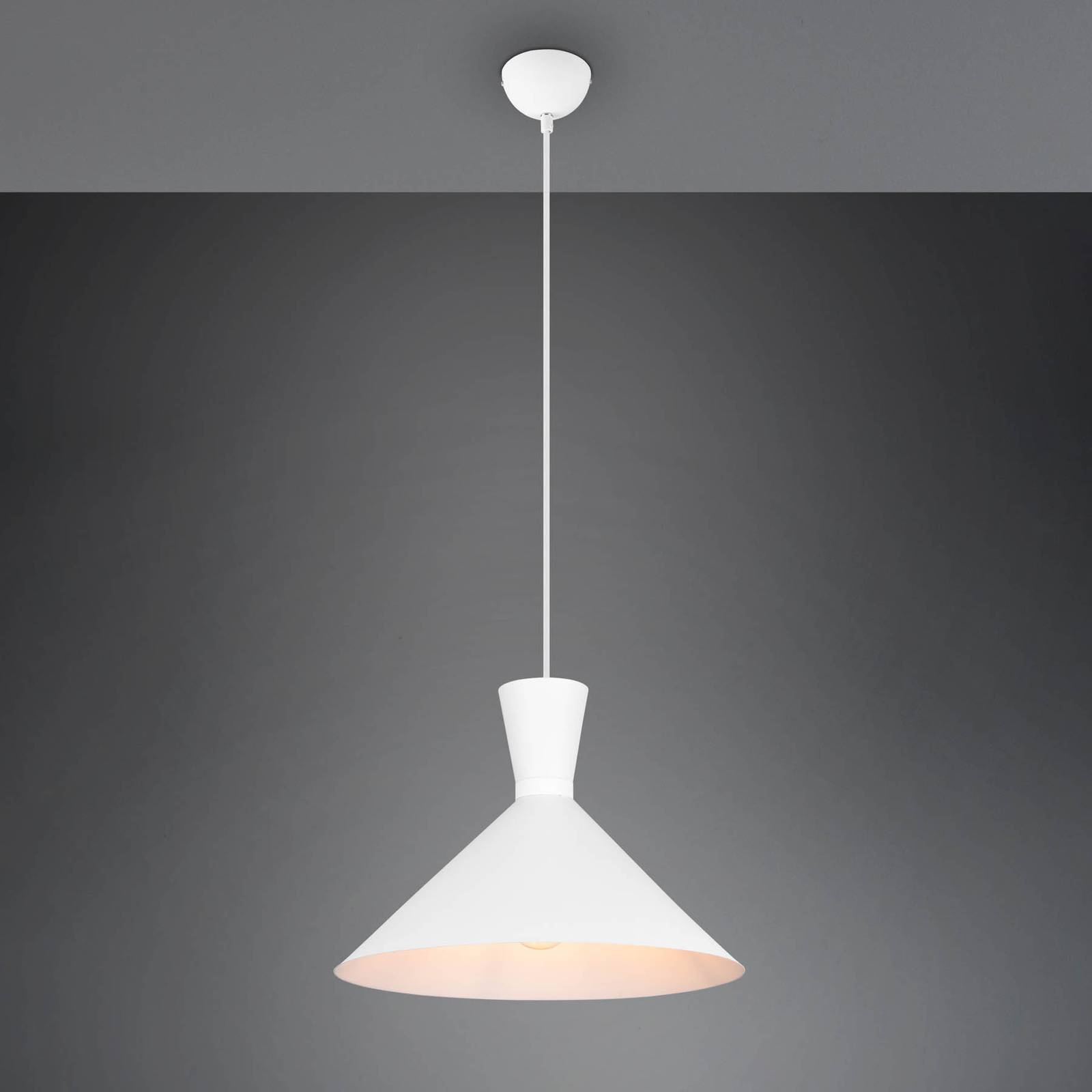 Reality Leuchten Suspension Enzo à une lampe Ø 35 cm blanche