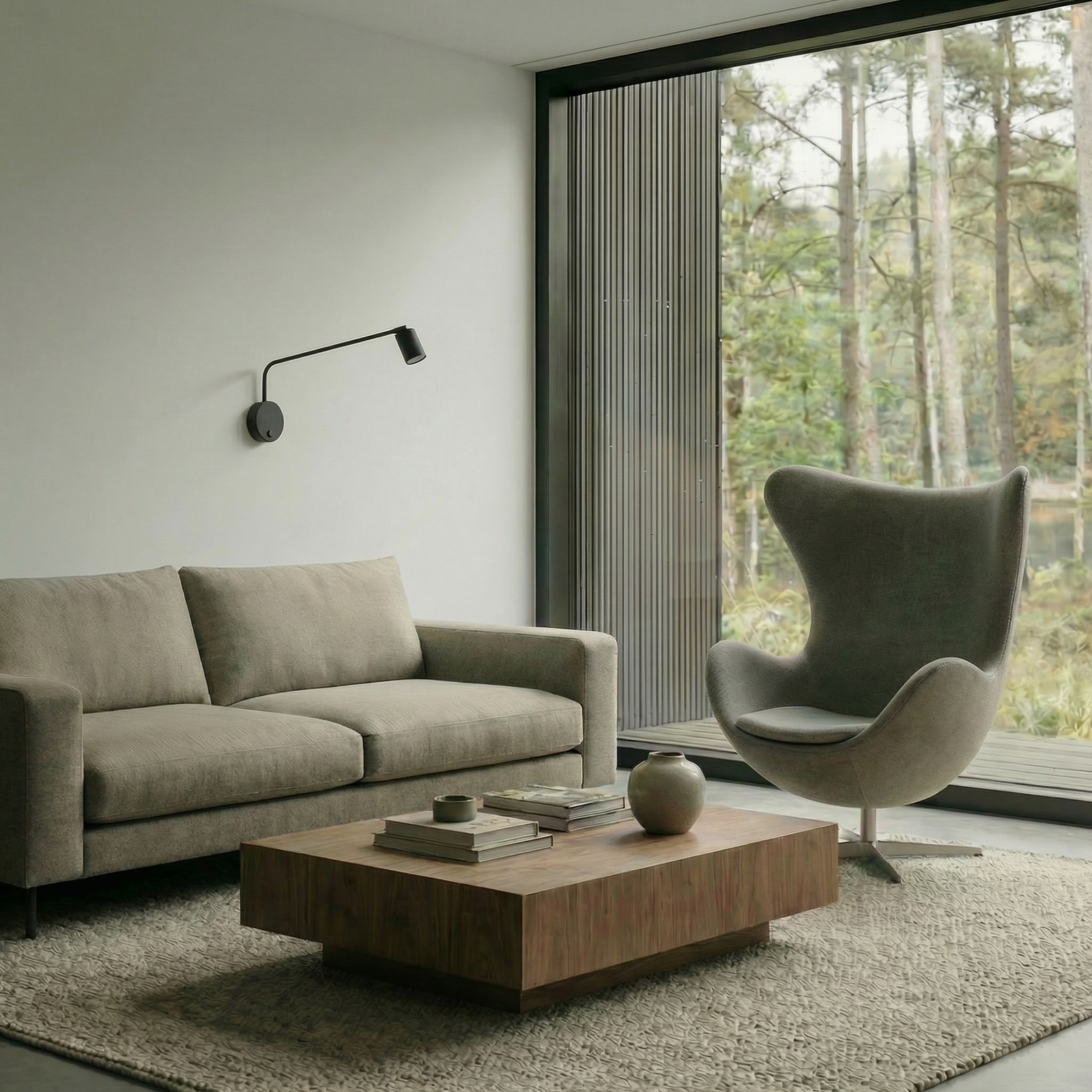 Væglampe Nex, sort, metal, højde 27 cm, GU10