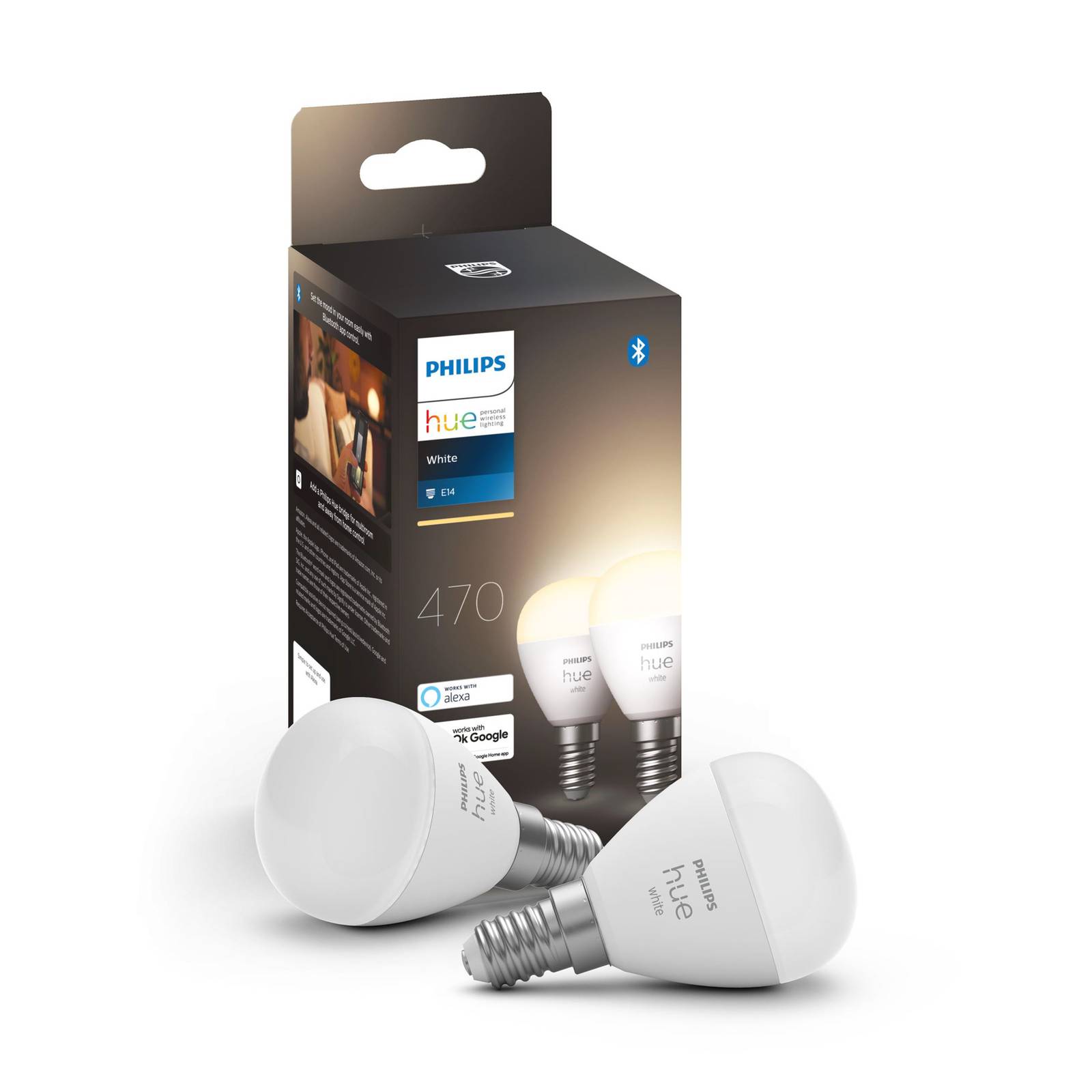 Philips Hue White żarówka kropla LED 2 x E14, 5,7W