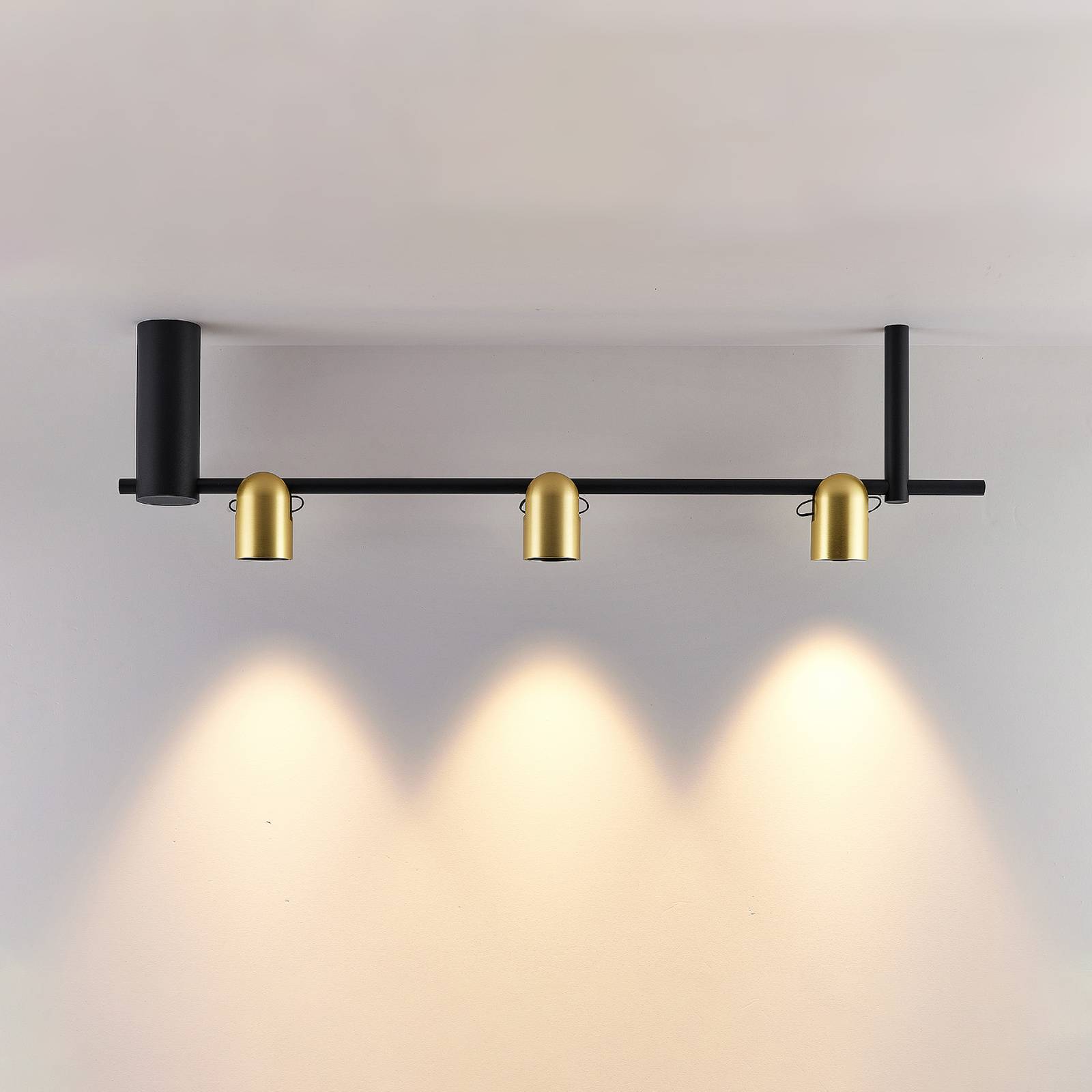 Molto Luce suspension Nuun SD noir/doré à 3 lampes