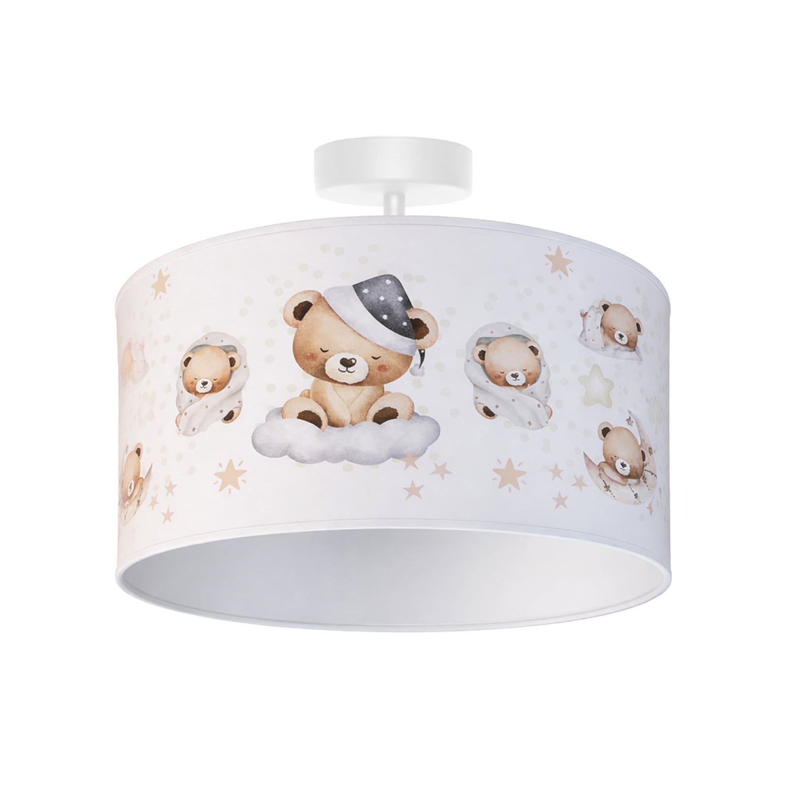 Lámpara de techo infantil Kids Print, multicolor/beige, Ø 35 cm, de tela