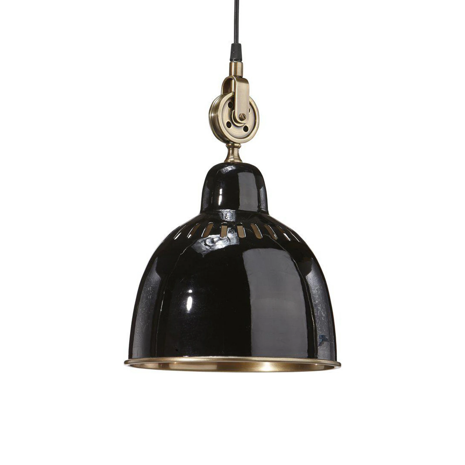 PR Kućna viseća lampa Cleveland, Ø 23 cm, crna/mjed