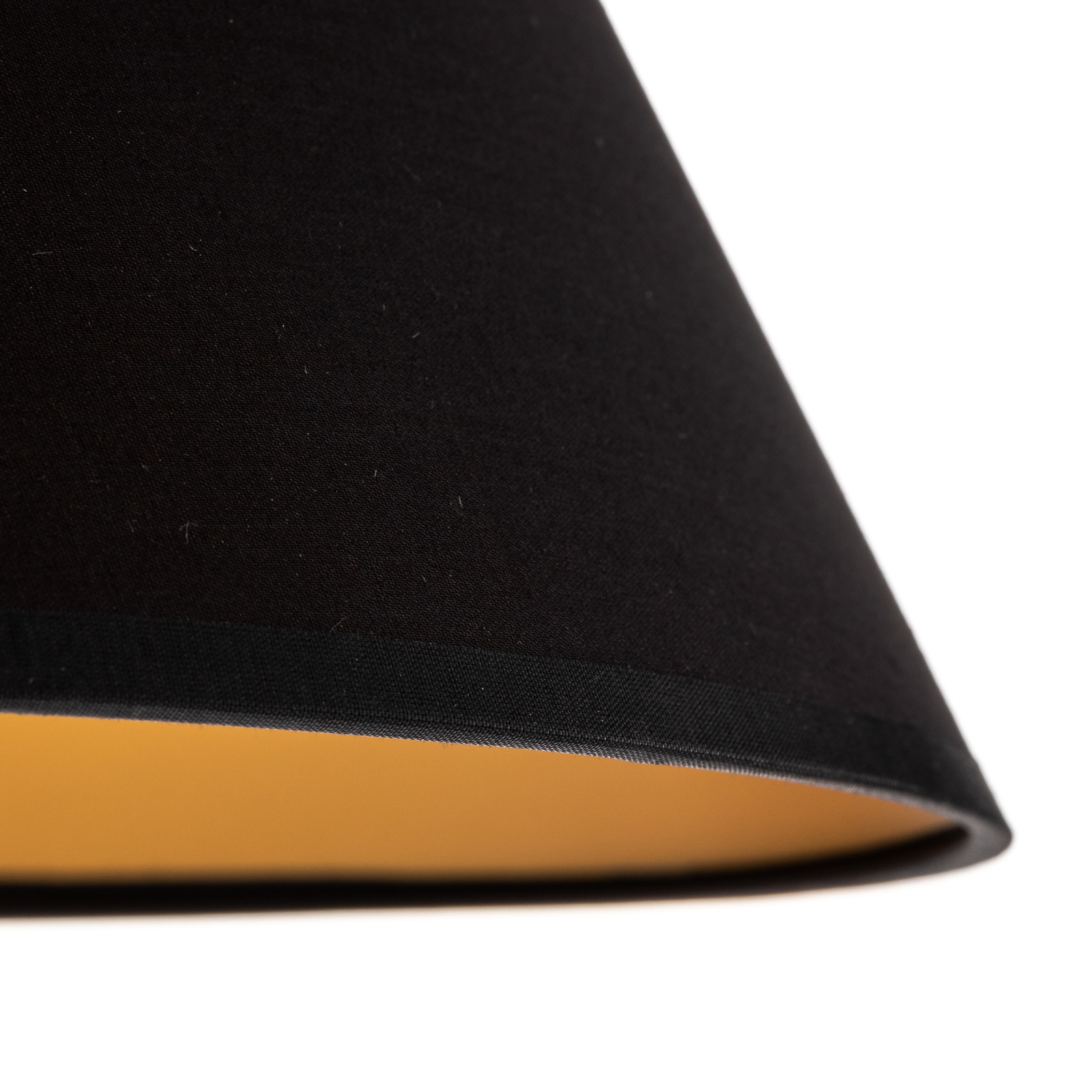 Table lamp TABLE, conical lampshade black-gold