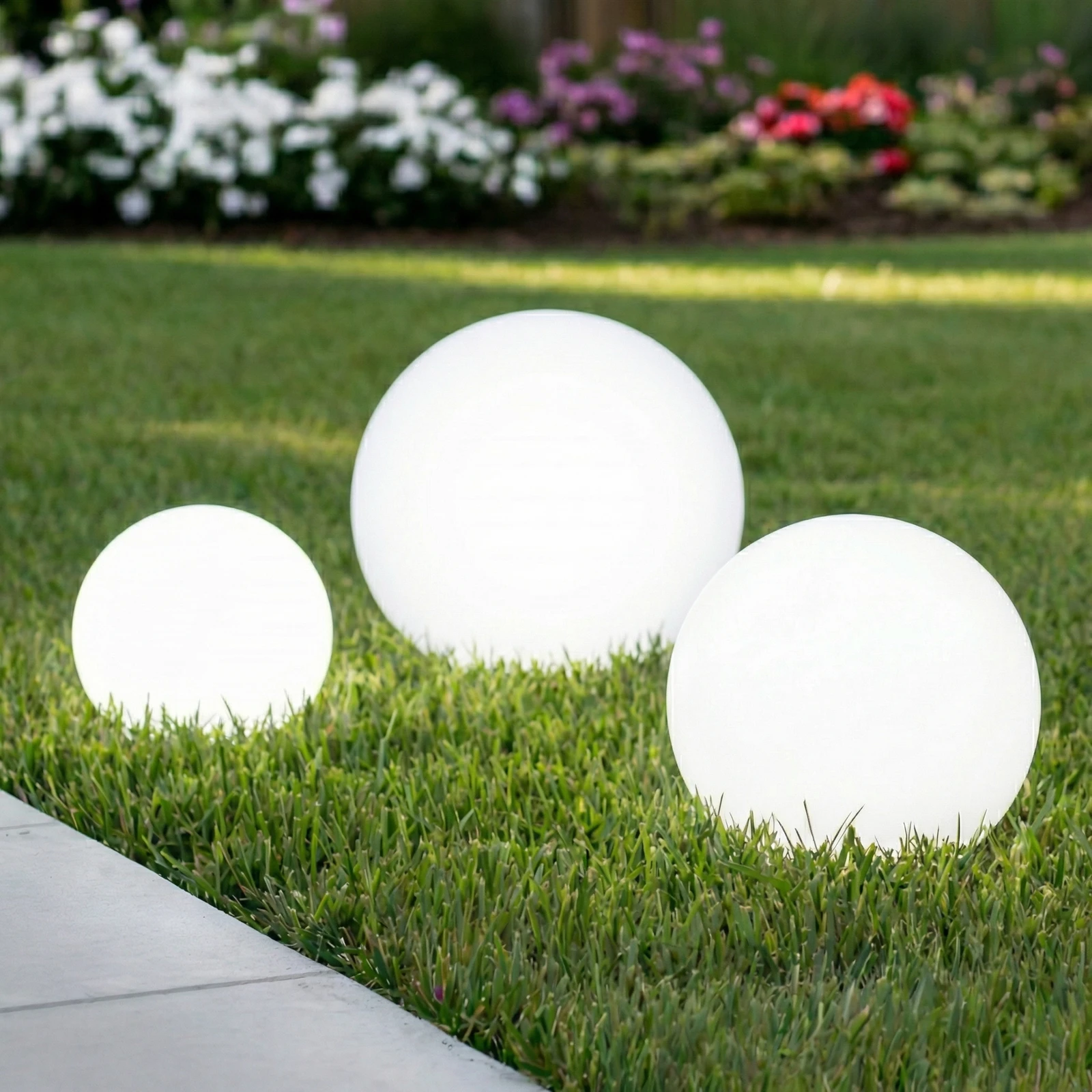3er-Set LED-Solarlampen Lago, Kugeln
