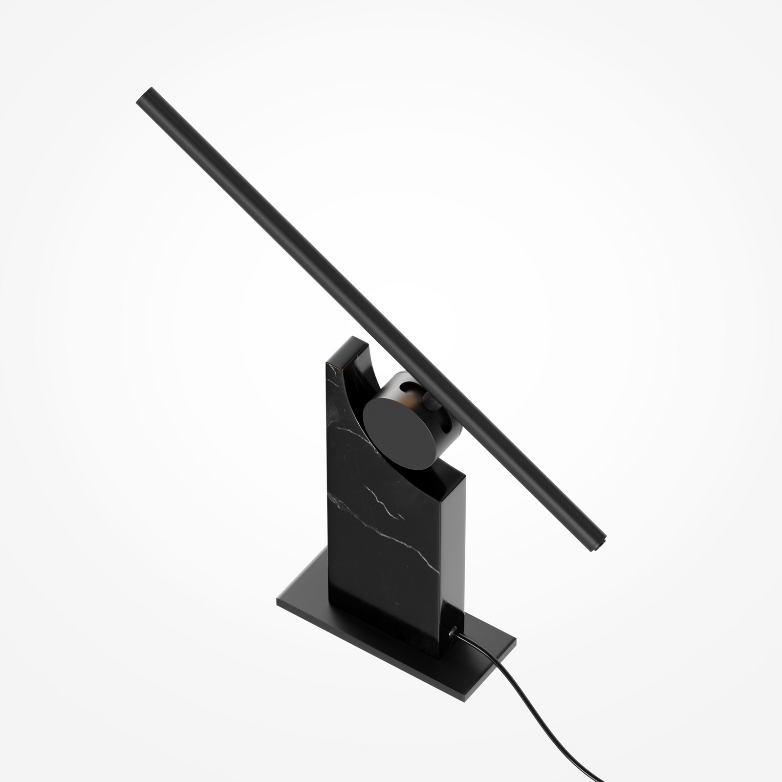 LED stalo lempa „MONUMENTO“, juoda, 42 cm, marmuras/metalas LED stalo lempa „MONUMENTO“, juoda, 42 cm, marmuras/metalas