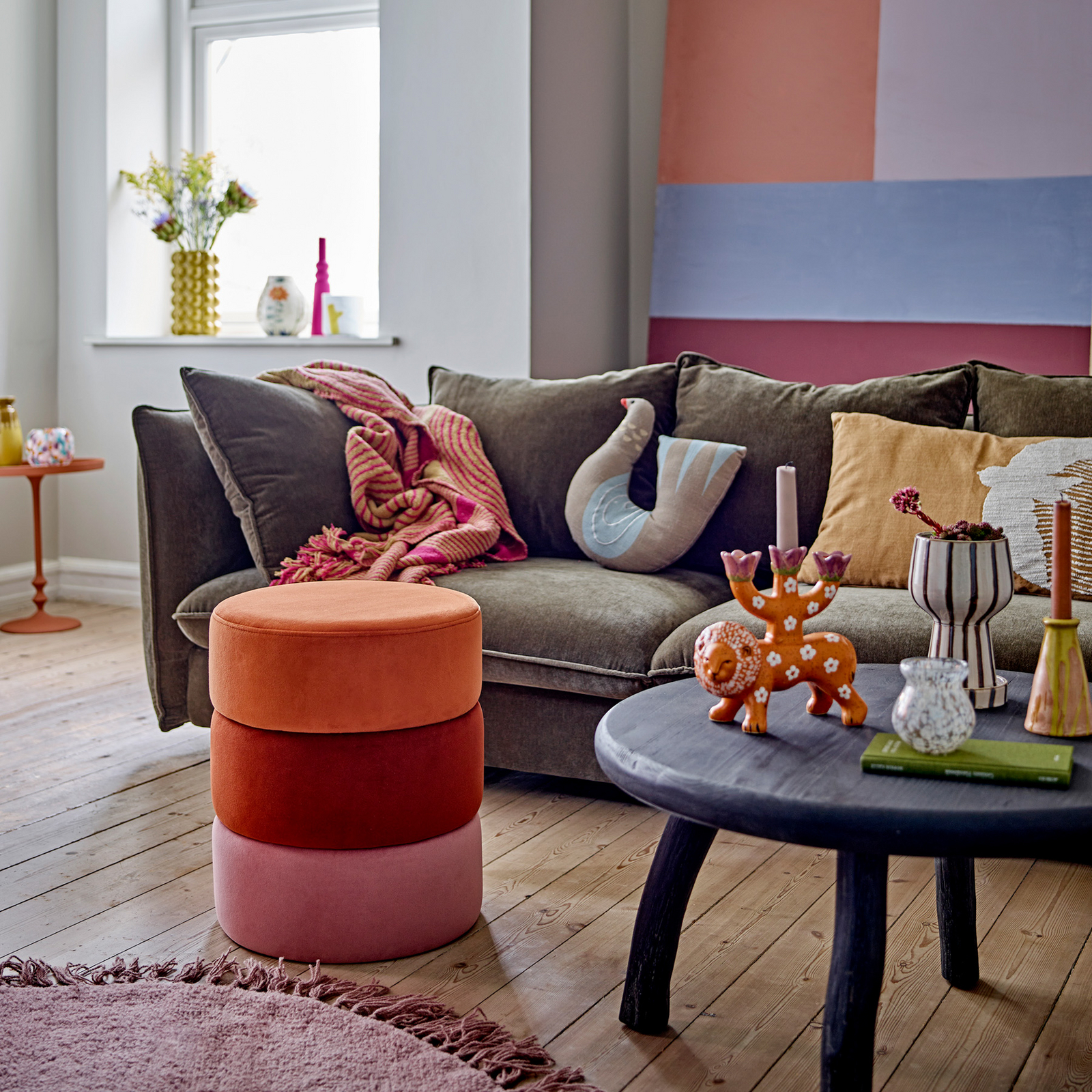 Pouf Bilbao, orange - BLOOMINGVILLE Pouf Bilbao, orange - BLOOMINGVILLE